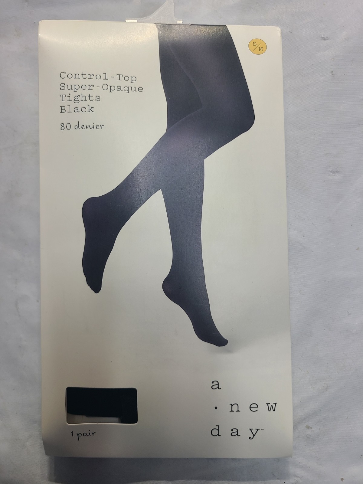 Women’s 80D Control Top Super Opaque Tights A New Day Black Size S/M