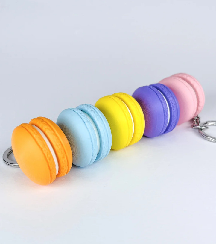 Macaron Fidget Clicker Keychain Toys EDC Slider Stress Relief Key Chain Fun Kids