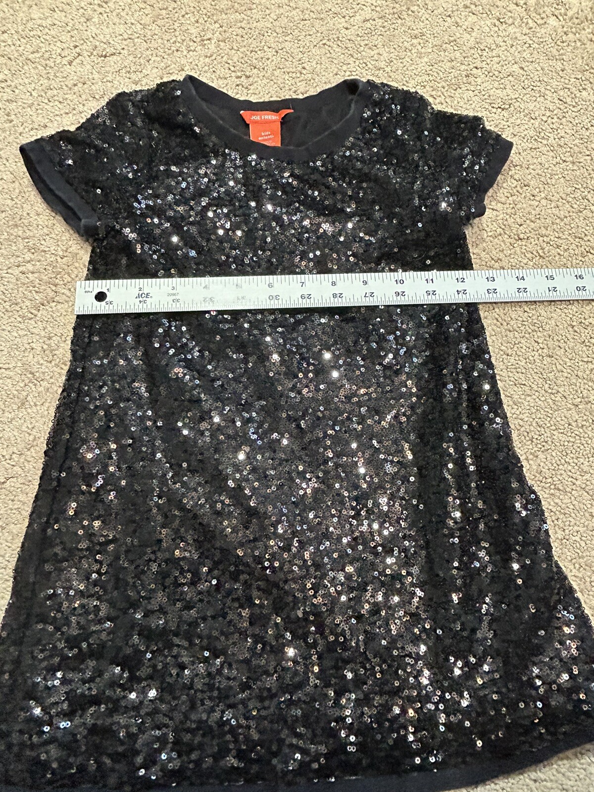 Joe Fresh Girls Shirts Size Small Black Embellished Sequin Classic Dressy