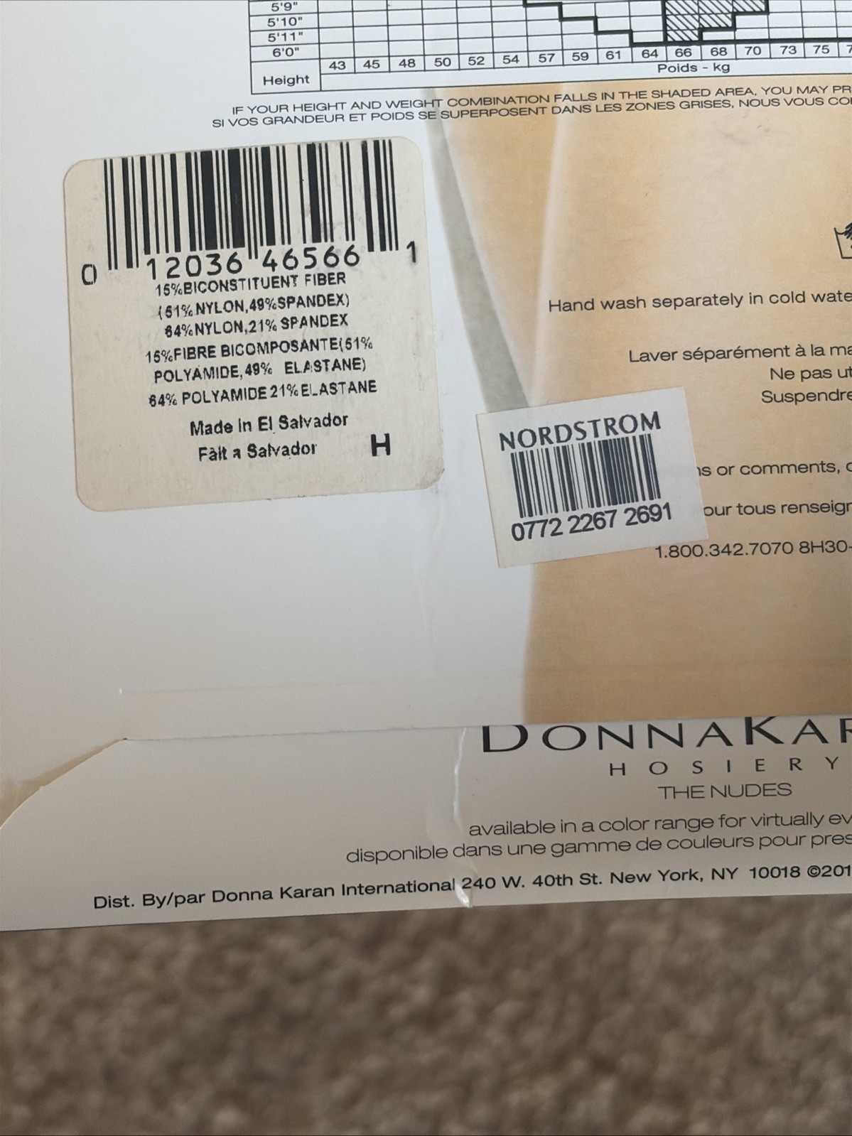 Donna Karan Hosiery The Nudes Essential Toner Tone A01 Size Tall D55 Denier New