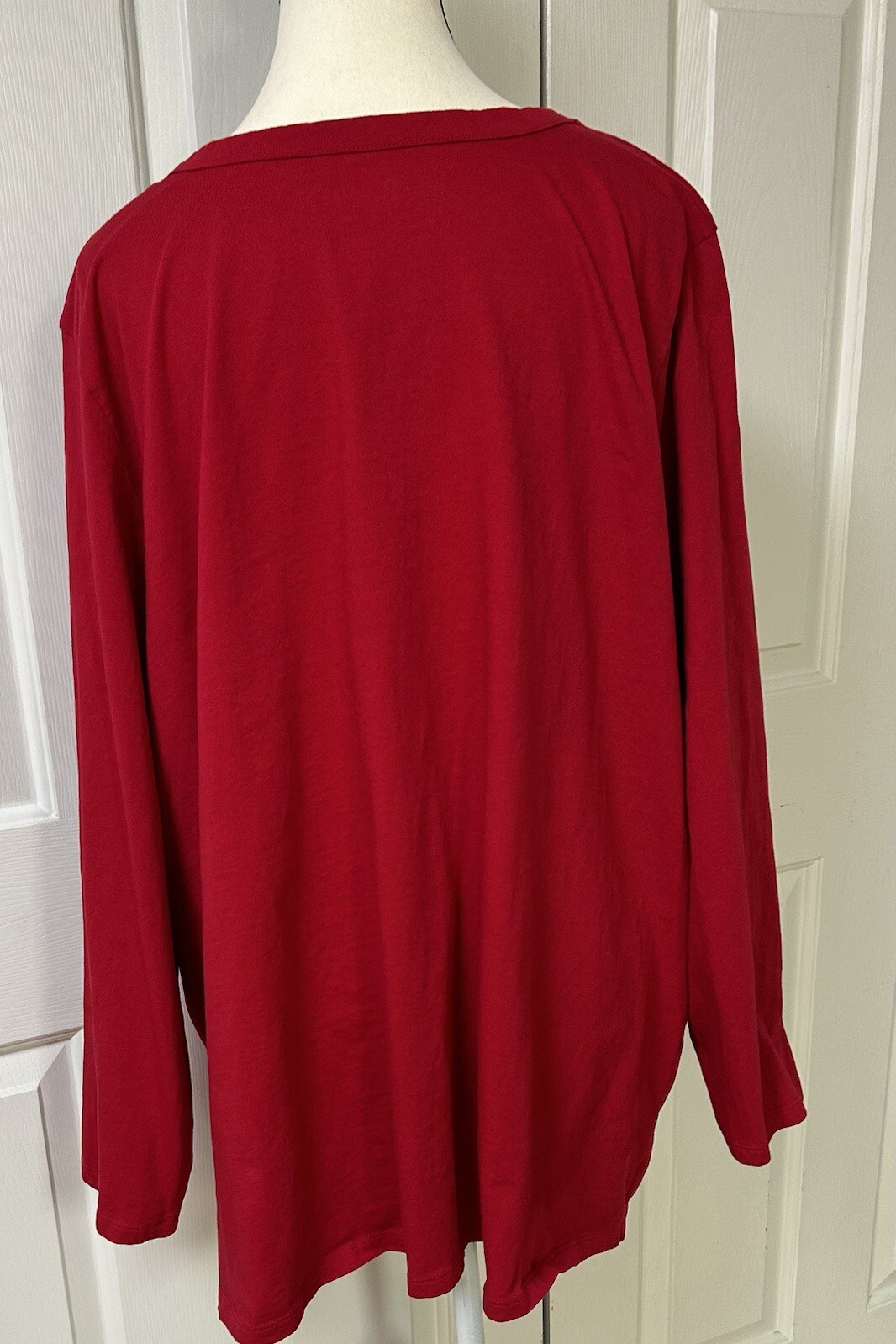 Roman’s Women’s Plus Size 3XL Red Shirt Top All Cotton B56