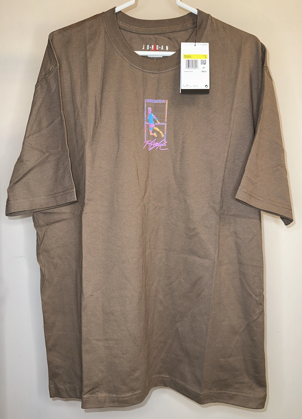 Nike Jordan Women’s Flight Oversized T-Shirt In Palomino Brown – Size Small