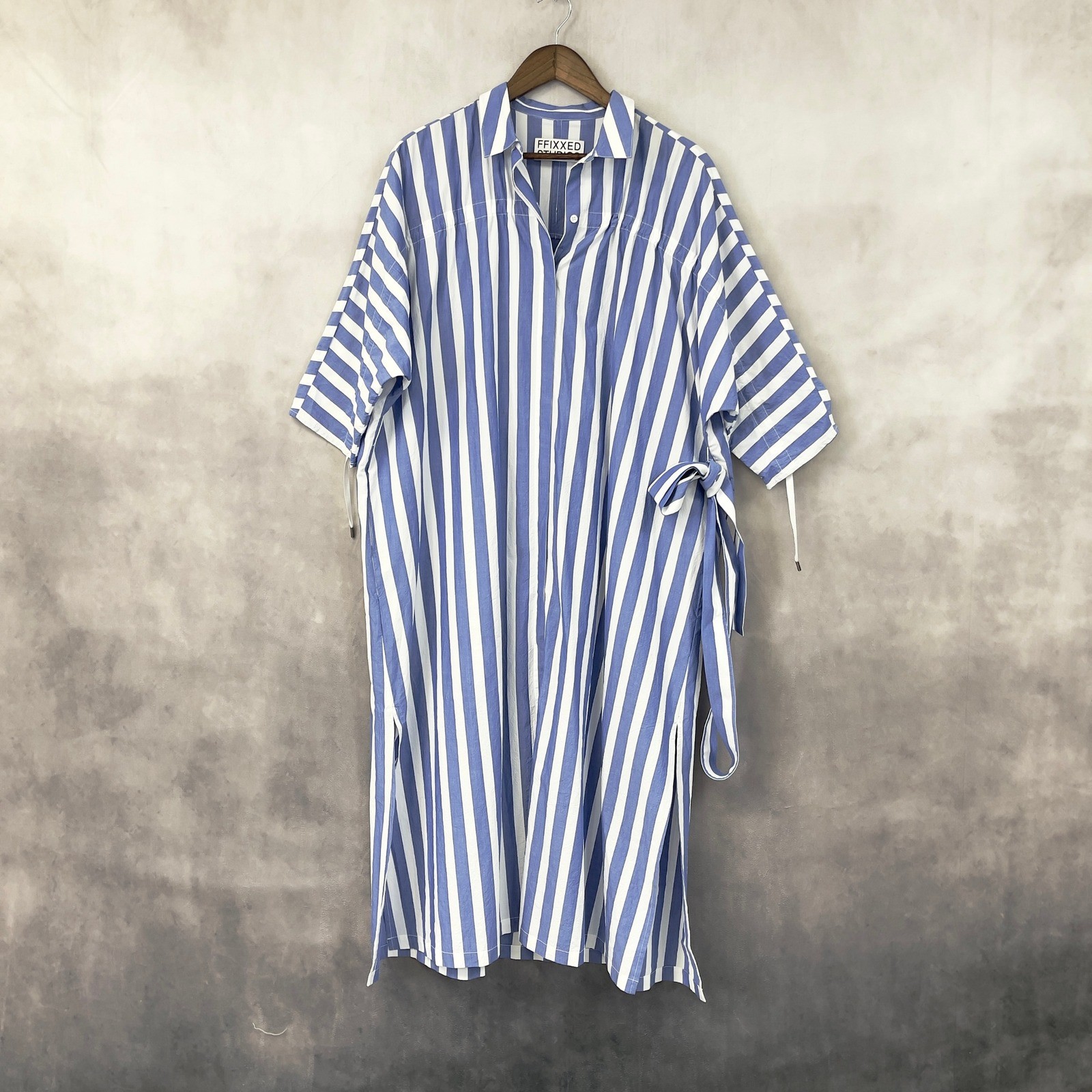 FFIXXED STUDIOS Drawstring Shirt Dress Size Medium Minimalist Japan Quiet Luxury