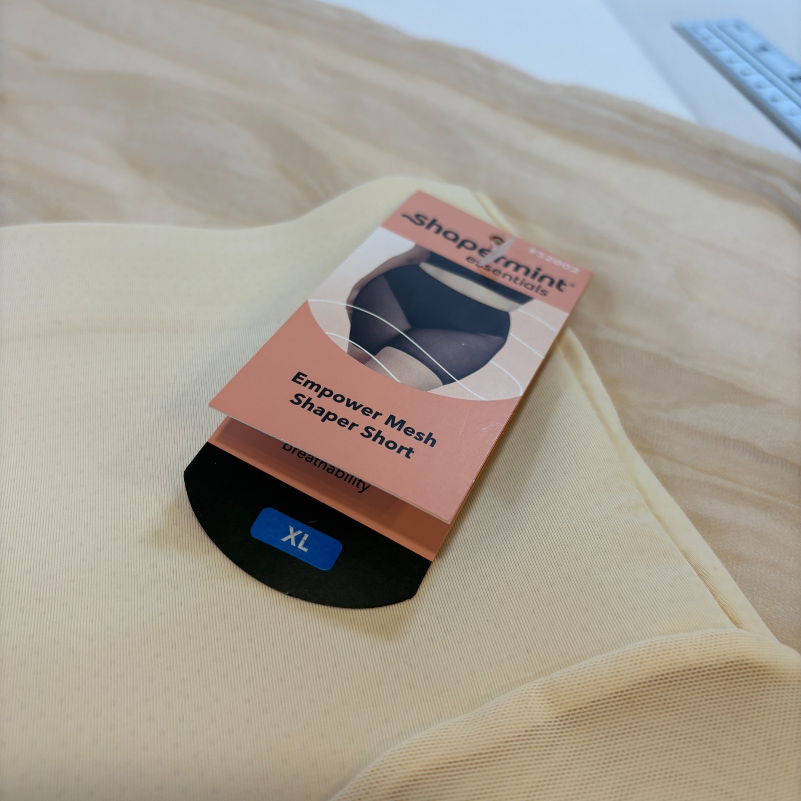 Shapermint Essentials Empower Mesh Shaper Shorts 52002 Cream XL
