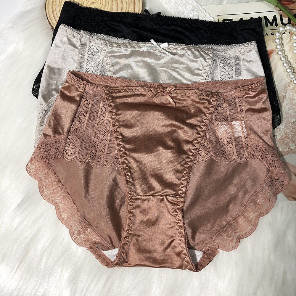 5 Pcs Women Girls Sexy Satin Panties French Fashion Underwear Briefs Lingeries