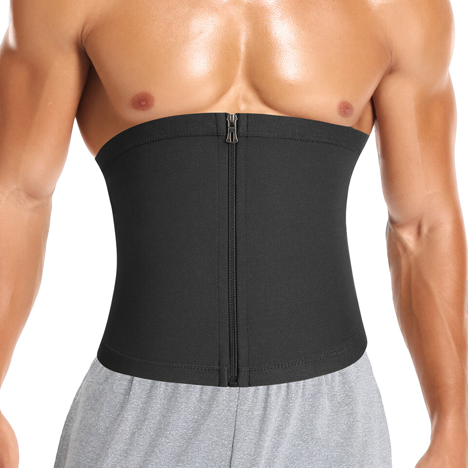 Mens Waist Trainer Abdomen Reducer Sauna Body Shaper Sweat Trimmer Belly Belt