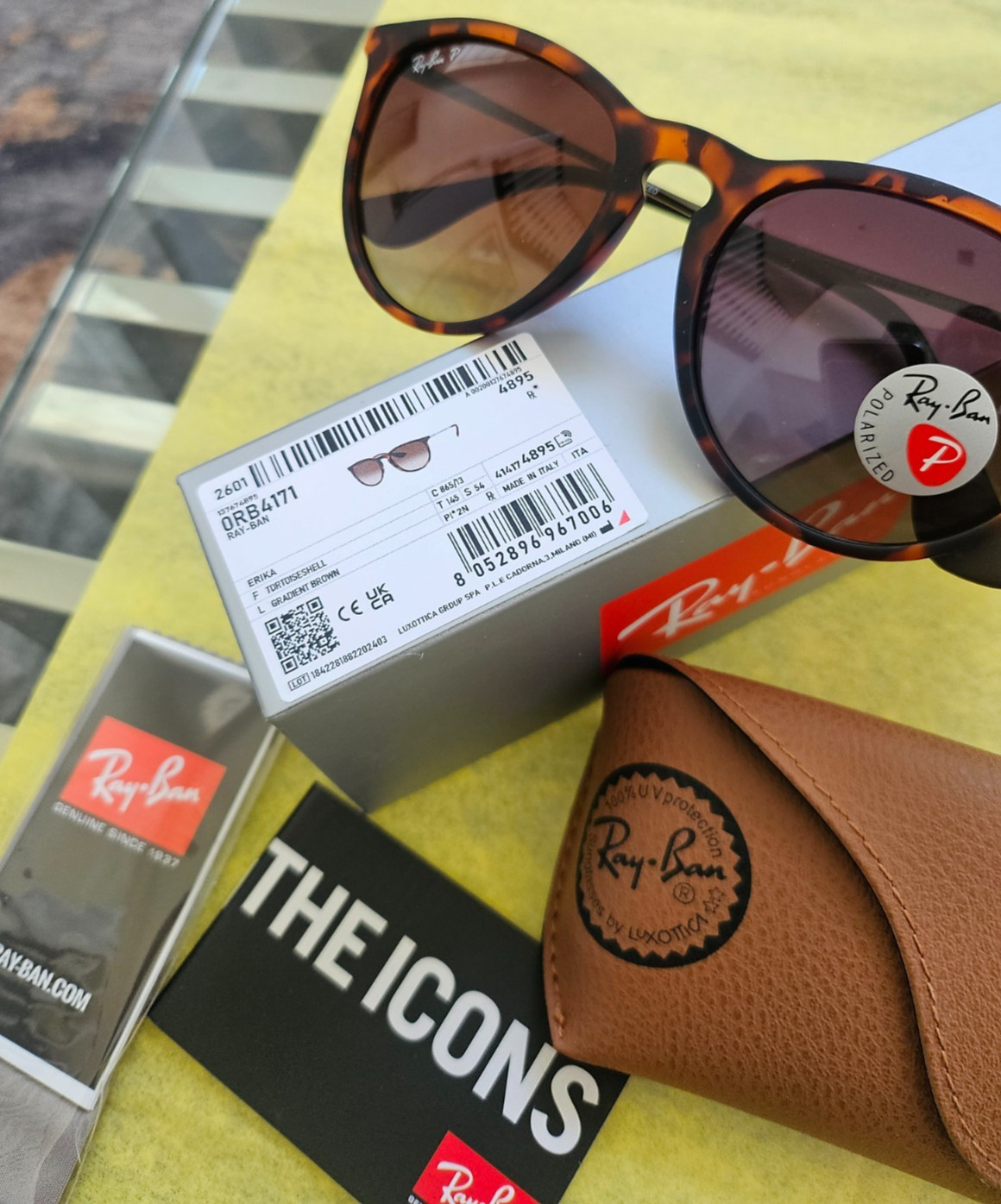Ray Ban Erika Polarized RB4171/brown gradient Polycarbonate lenses Tortoise Fram