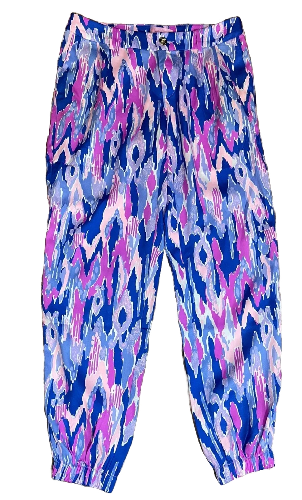 Lilly Pulitzer Jogger Pants Saffron Multicolor One Too Many Size 00 EUC