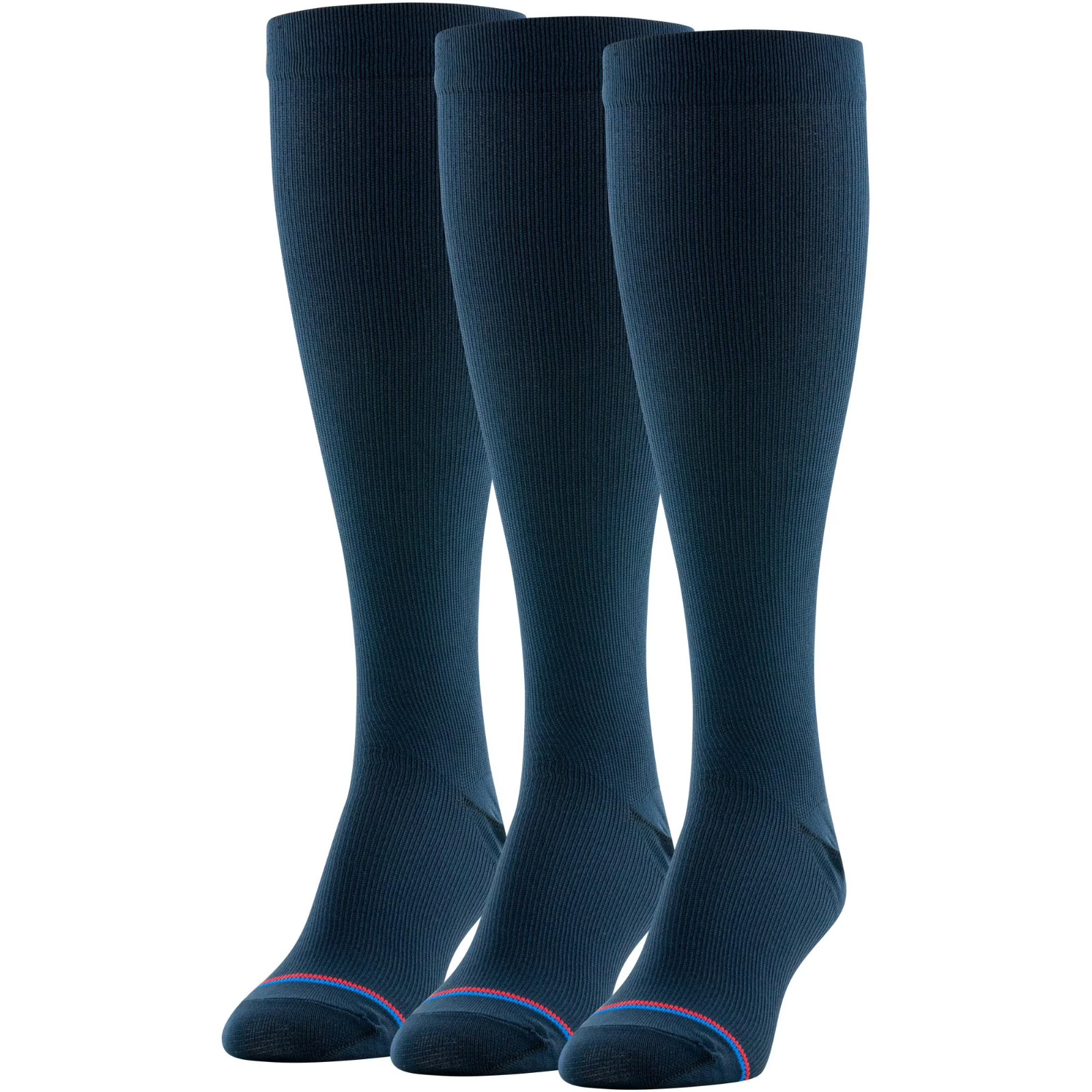 MediPeds Womens Navy Mild Compression Knee High Support Socks, 3 Pair shoe 6-10