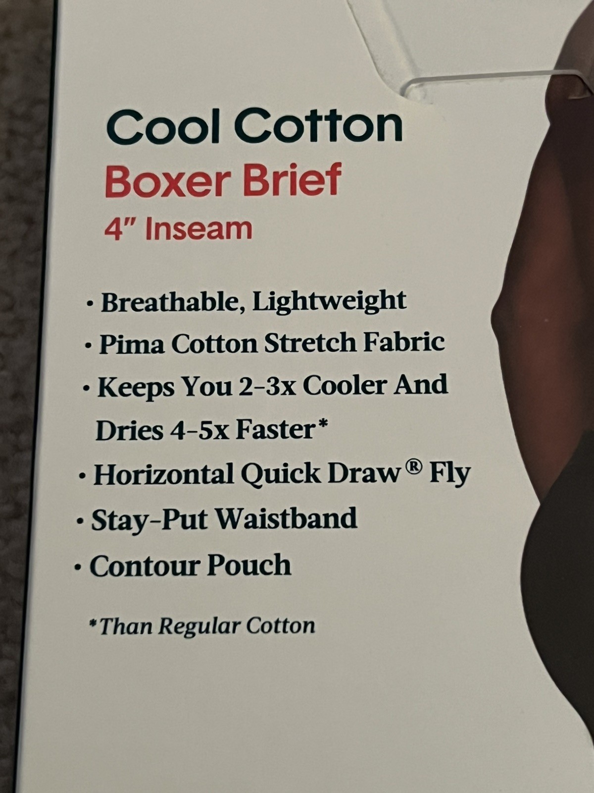 2 Pack Tommy John Cool Cotton Boxer Briefs Underwear Black 4″ Inseam – Large