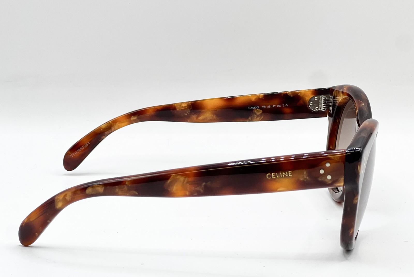NEW CELINE CL401701 52F TORTOISE AUTHENTIC SUNGLASSES 53-22