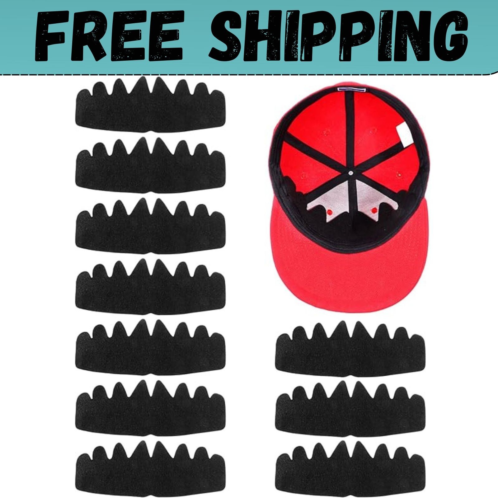10 PCS Black Baseball Caps Inserts Flexible Washable Hat Shaper Insert , Sun Hat