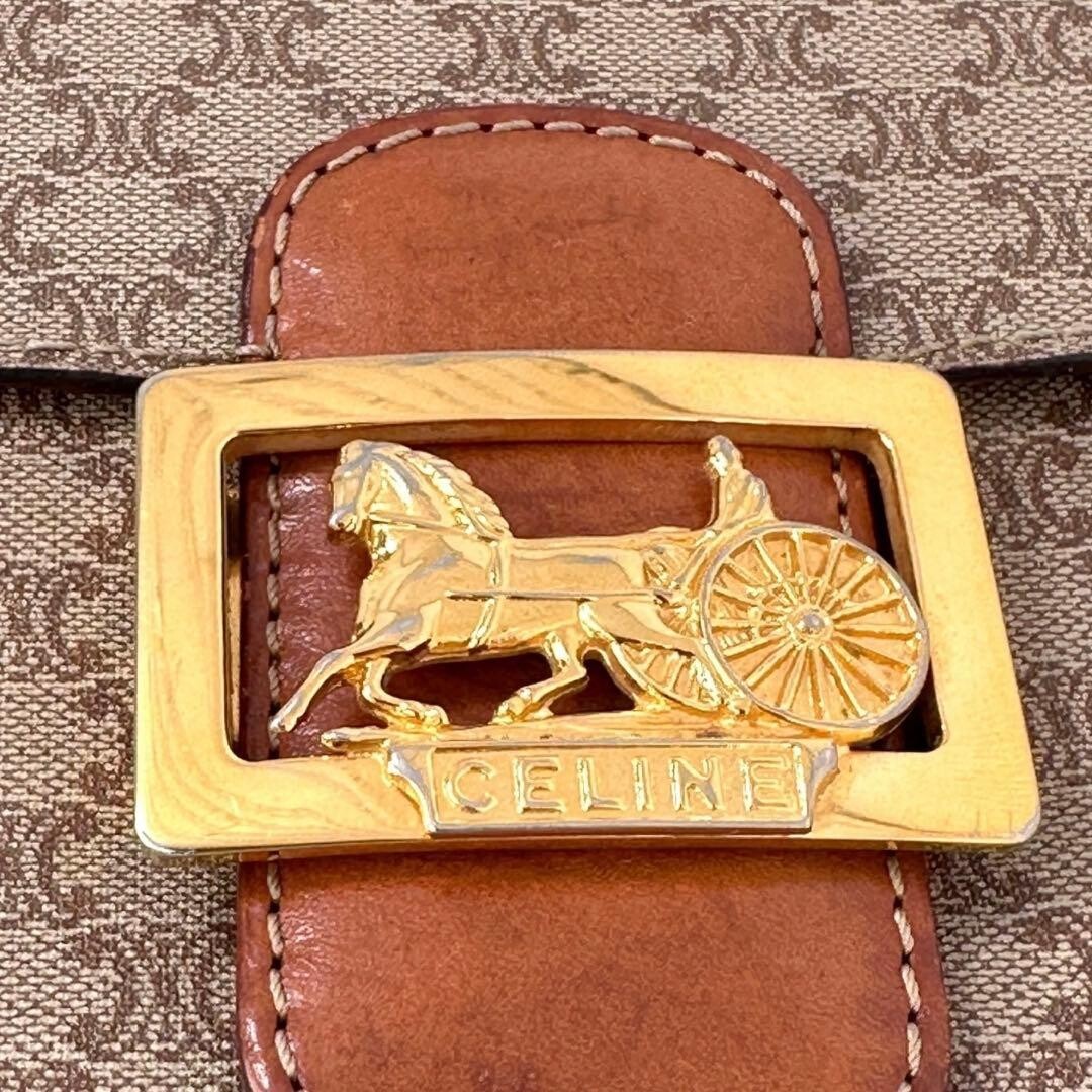 CELINE Shoulder Bag Macadam Horse carriage hardware Authentic From Japan