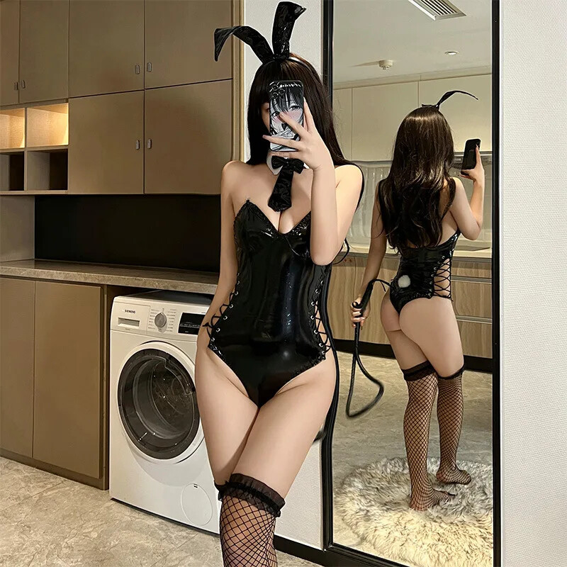Bunny Girl Lingerie Set-Sexy Cosplay Costume with Soft Leather Bodysuit ForWomen