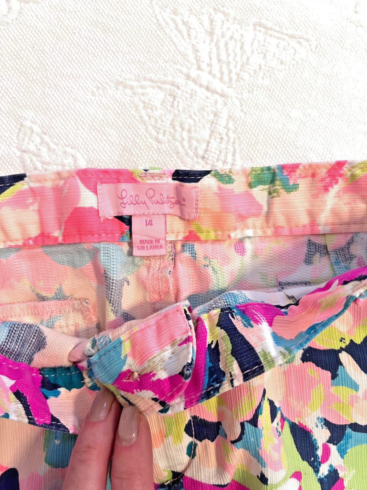 Lilly Pulitzer Girls Mini Callahan Shorts Pina Colada Club 14 PRISTINE CONDITION