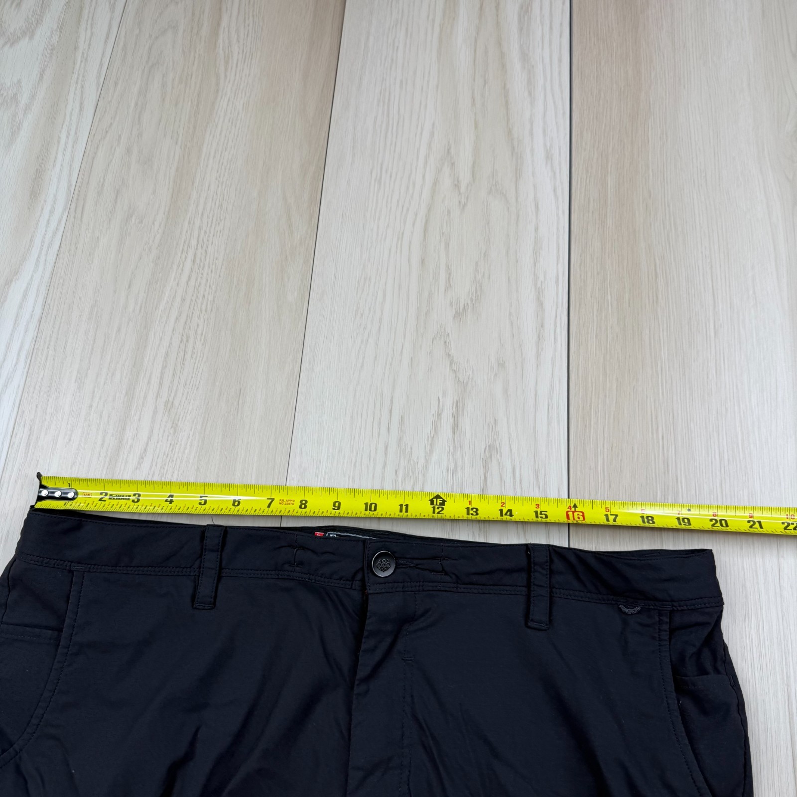 686 Everywhere Collection Mens Black Slim Fit Drawstring Hiking Pants Size 38×34