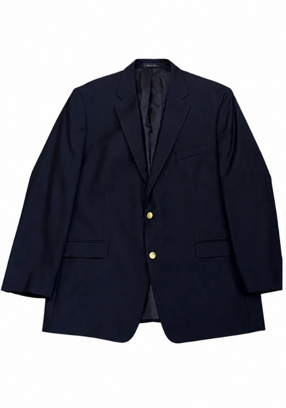 Lauren Ralph Lauren Mens Navy Blazer Gold Buttons Wool Sport Coat 46R