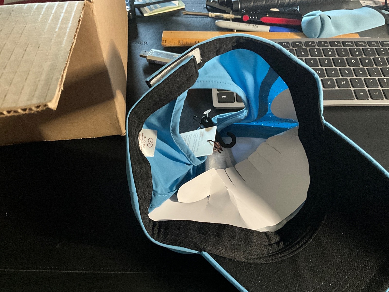 Calia By Carrie Underwood Perforated Ponytail Hat, Tranquil Blue, NWT