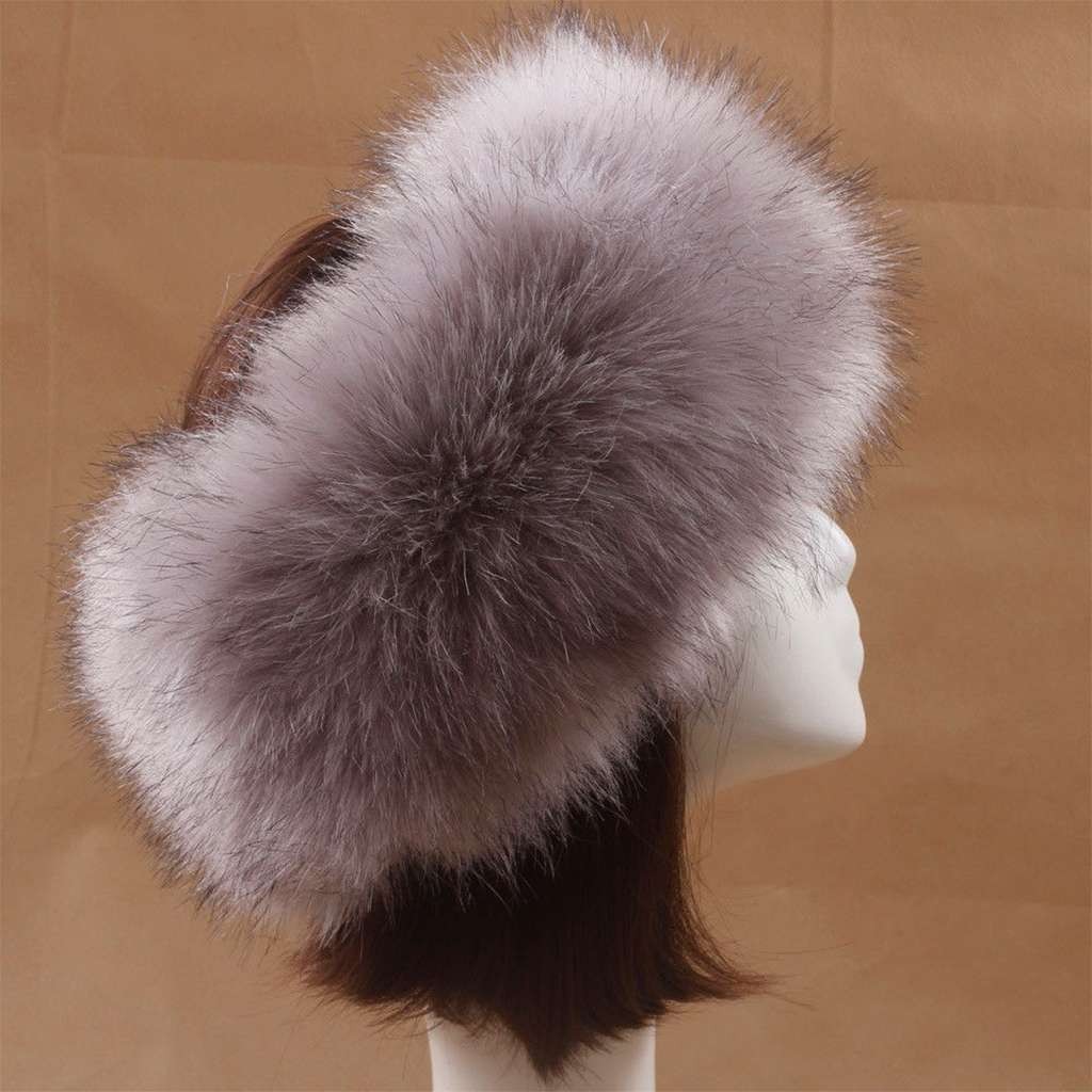 Women Russian Fluffy Faux Fur Headband Hat ladies Winter Ear Flap Ski Cap Warm