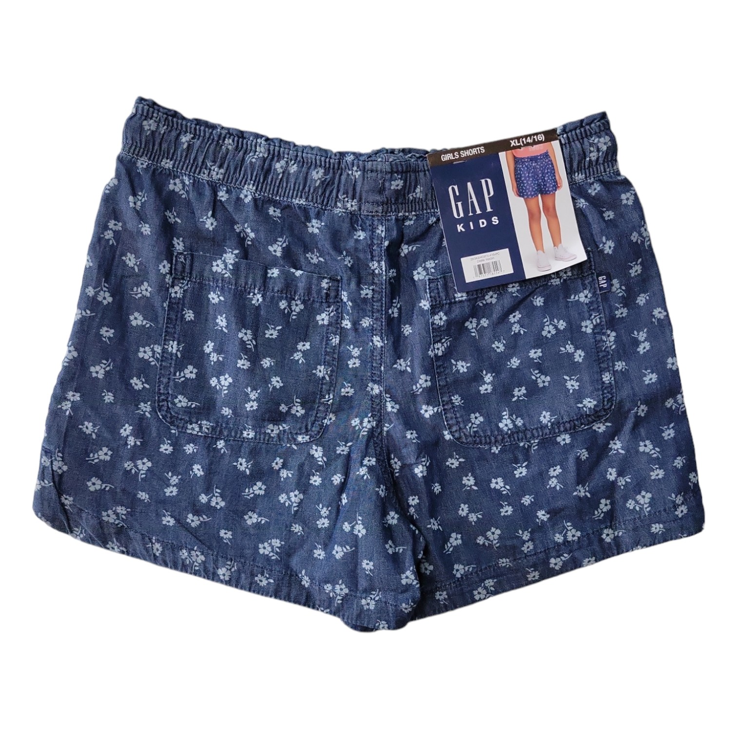 Gap Kids Girls Lightweight Durable Super Soft Fabric Pockets Woven Shorts (Dark