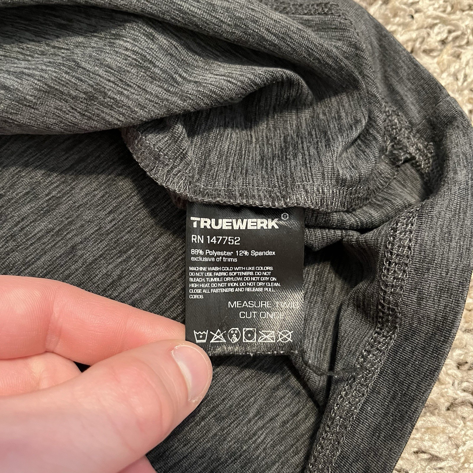 Truewerk Shirt B2 Chill Crew Mens XL Gray Work Workwear Crew Performance