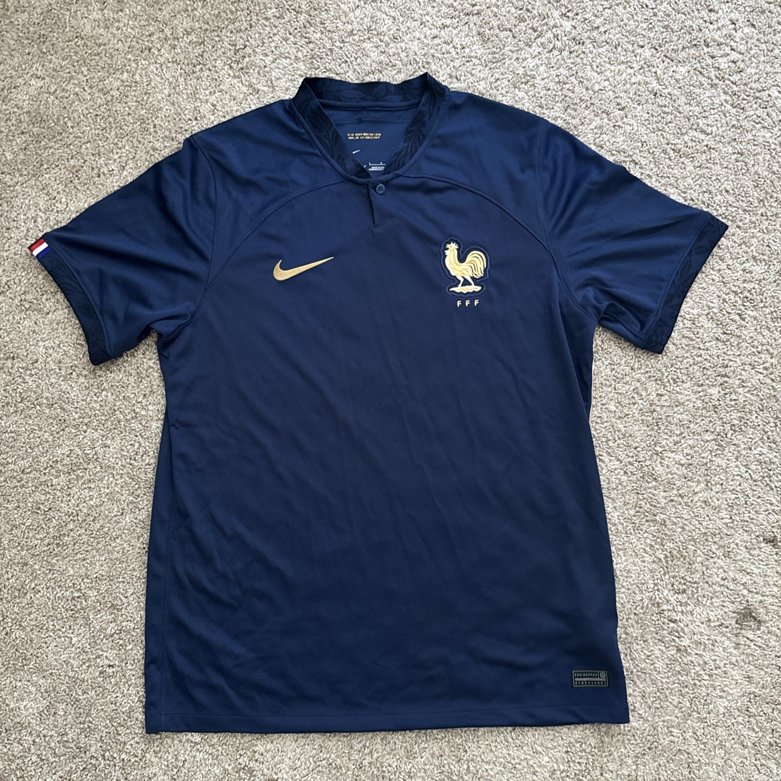 Nike World Cup FIBA France FFF Stadium Home Soccer Jersey DN0690-413 Mens Size L