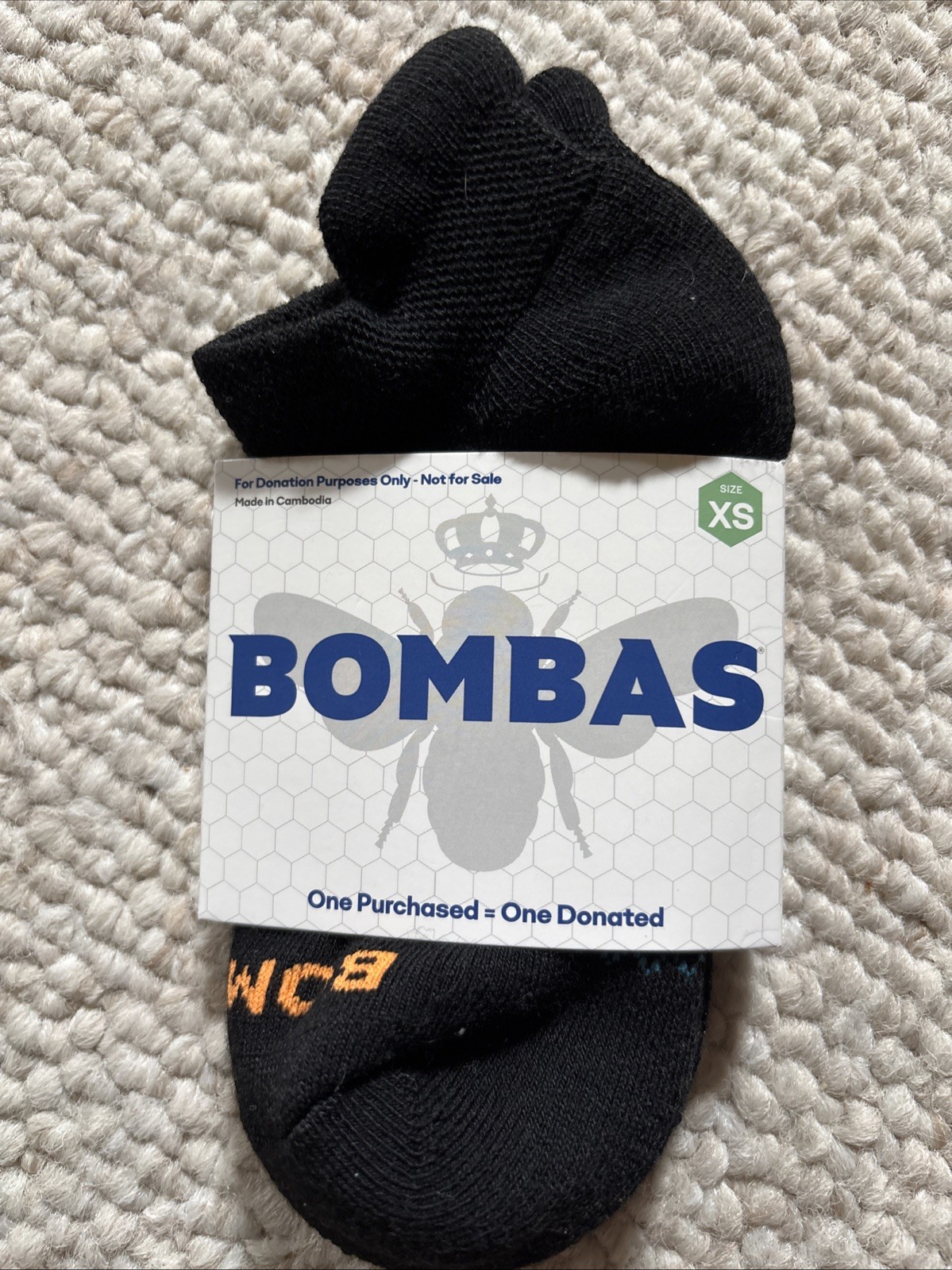 Bombas Sock Bundle Women’s XS & Medium Solid Black Striped Cuff Socks 5 New Pair