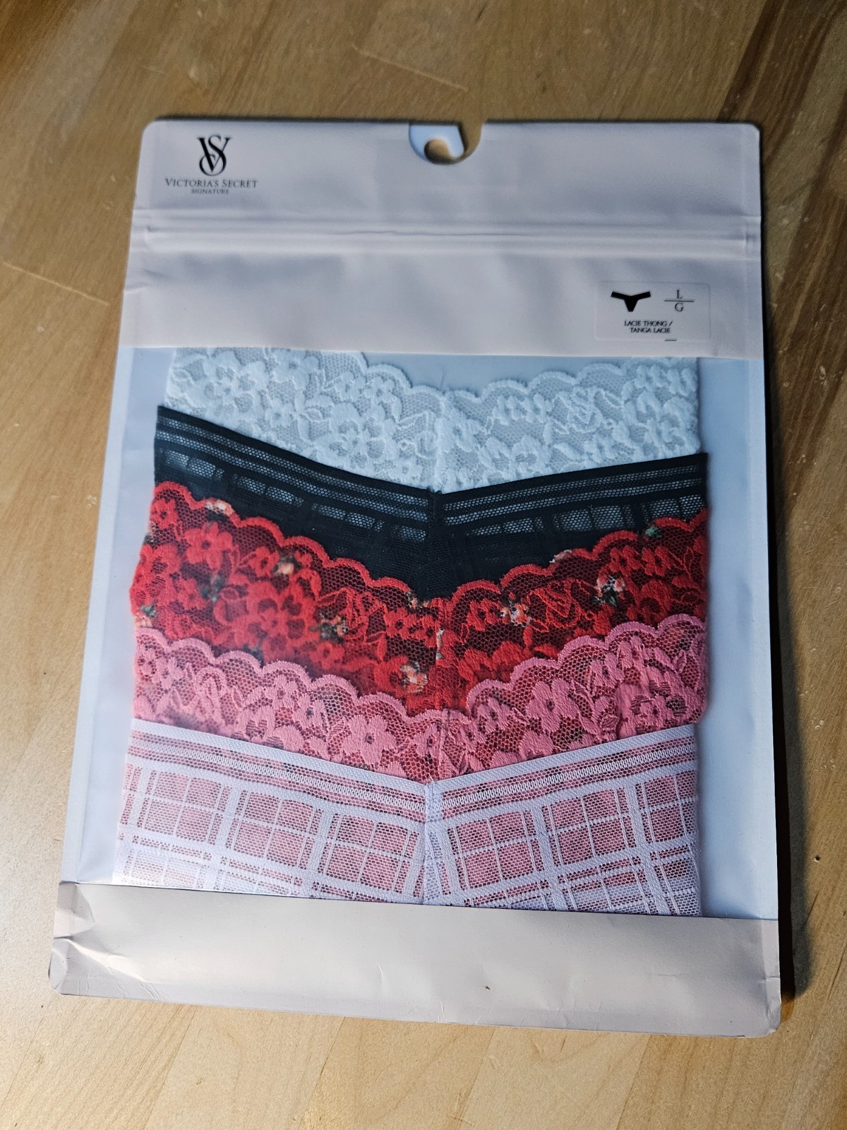 VICTORIA’S SECRET 5-Pack Lace Thong Panties Size L, M, S New #D1-3