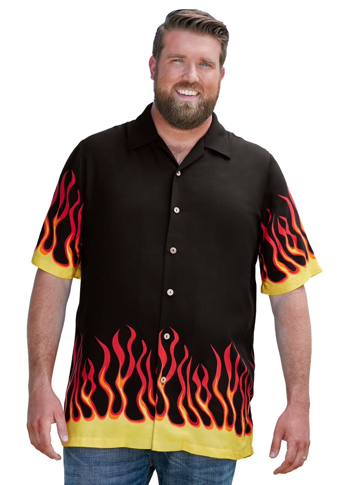 KingSize Printed Rayon Short-Sleeve Shirt