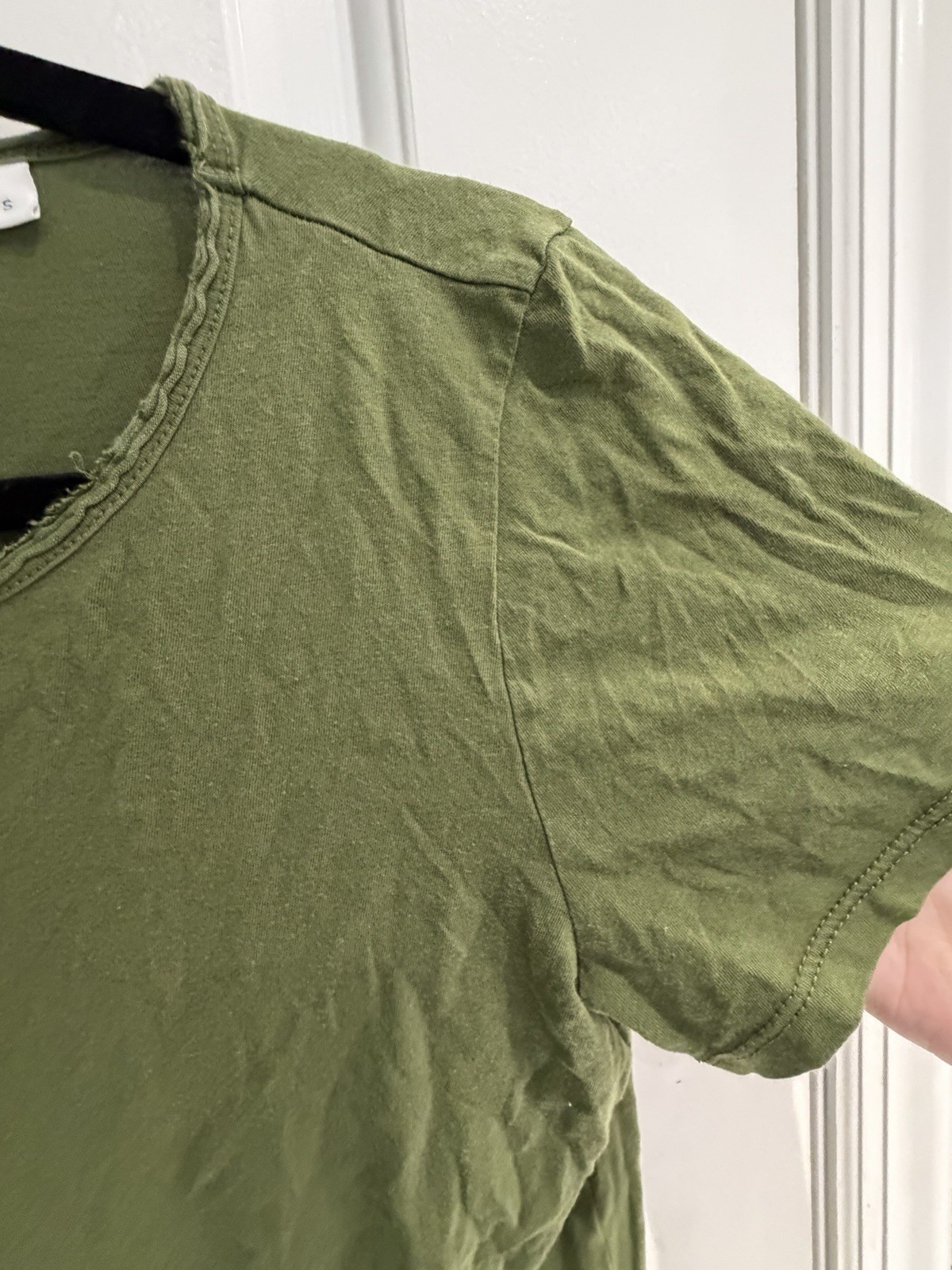 J.Crew Womens Green Crewneck Slub Cotton Classic Tee T-Shirt Size Small