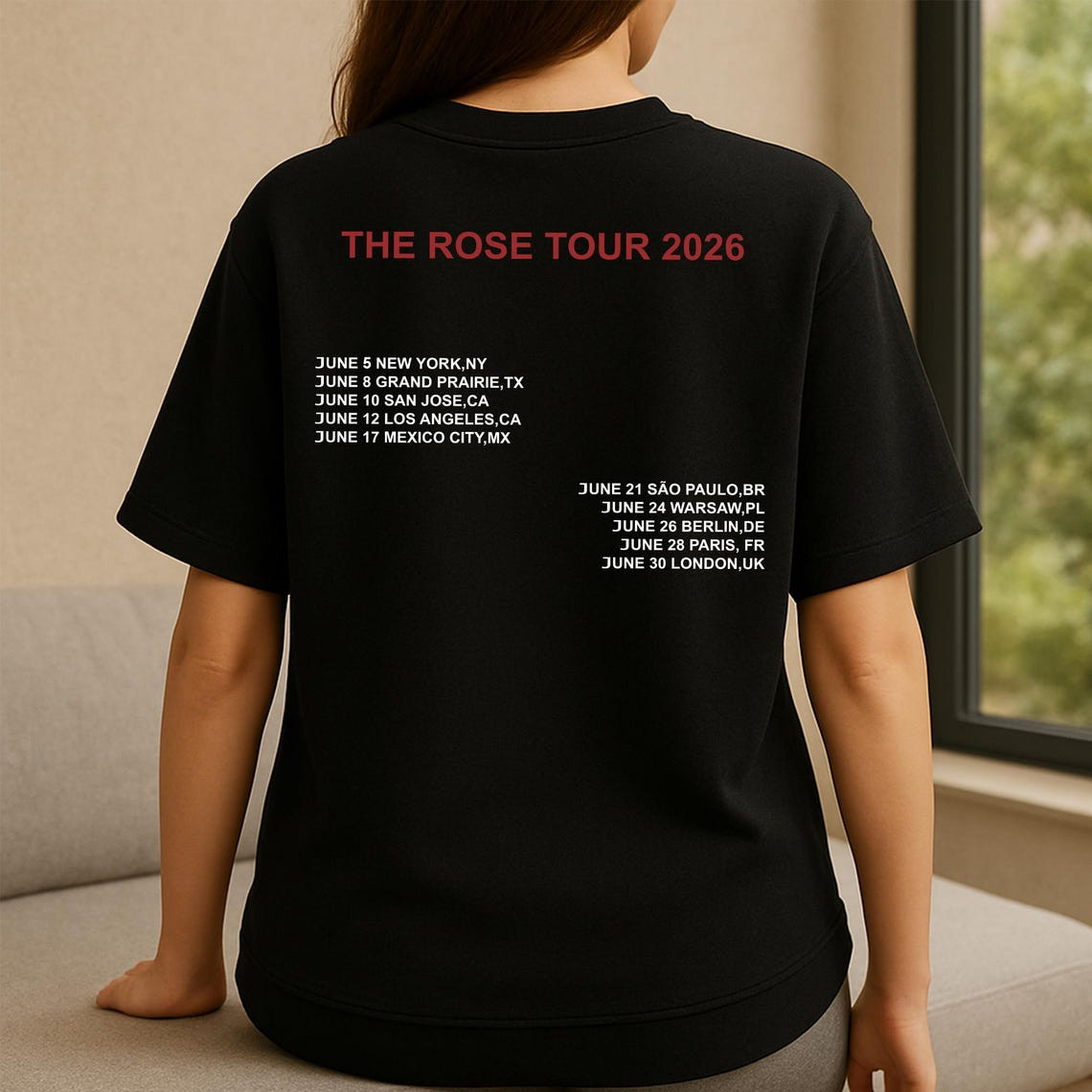 The Rose Rosetopia World Tour 2026 K-Pop Band T-Shirt Reprint