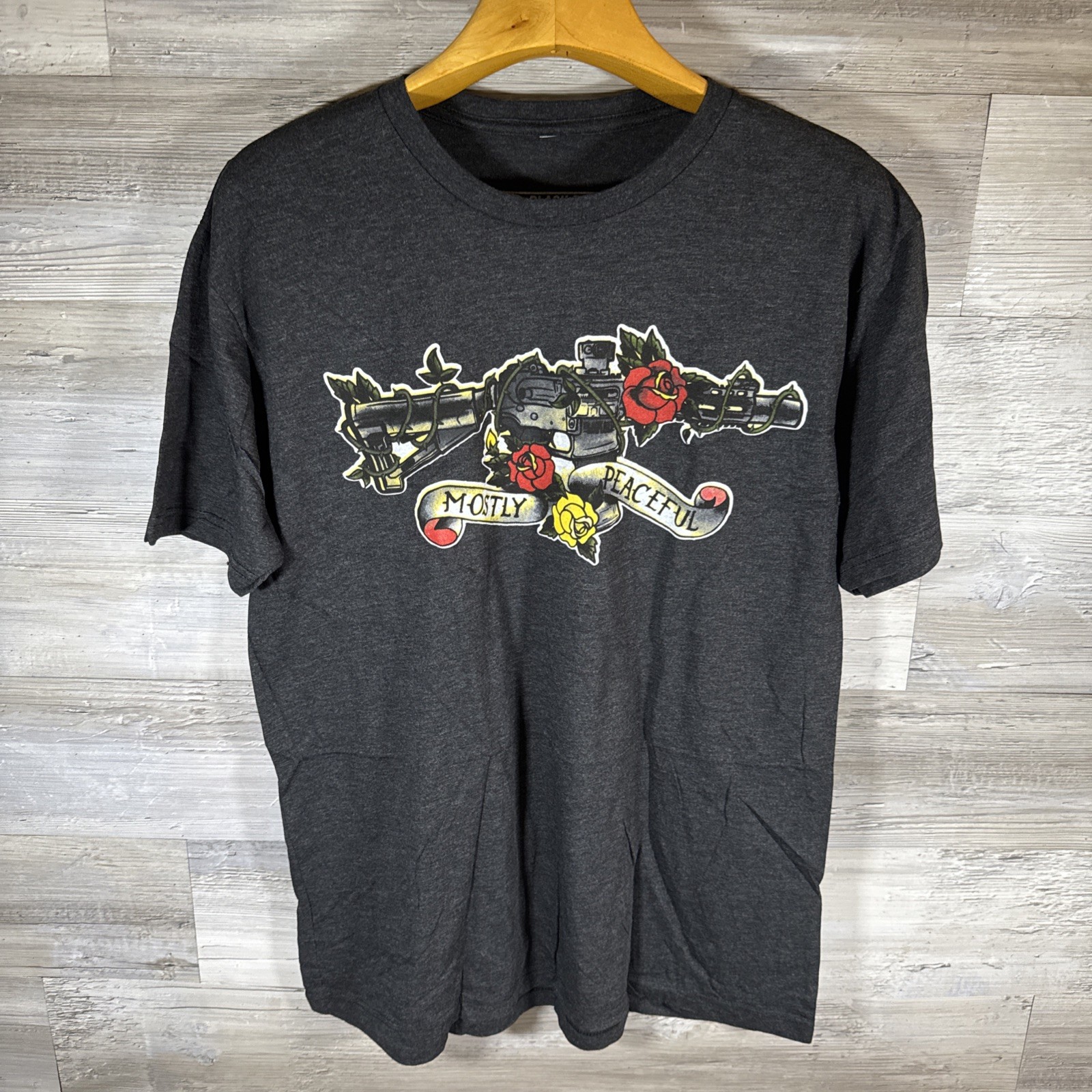 Black Rifle Coffee Mostly Peaceful T Shirt Mens Size XL Black New
