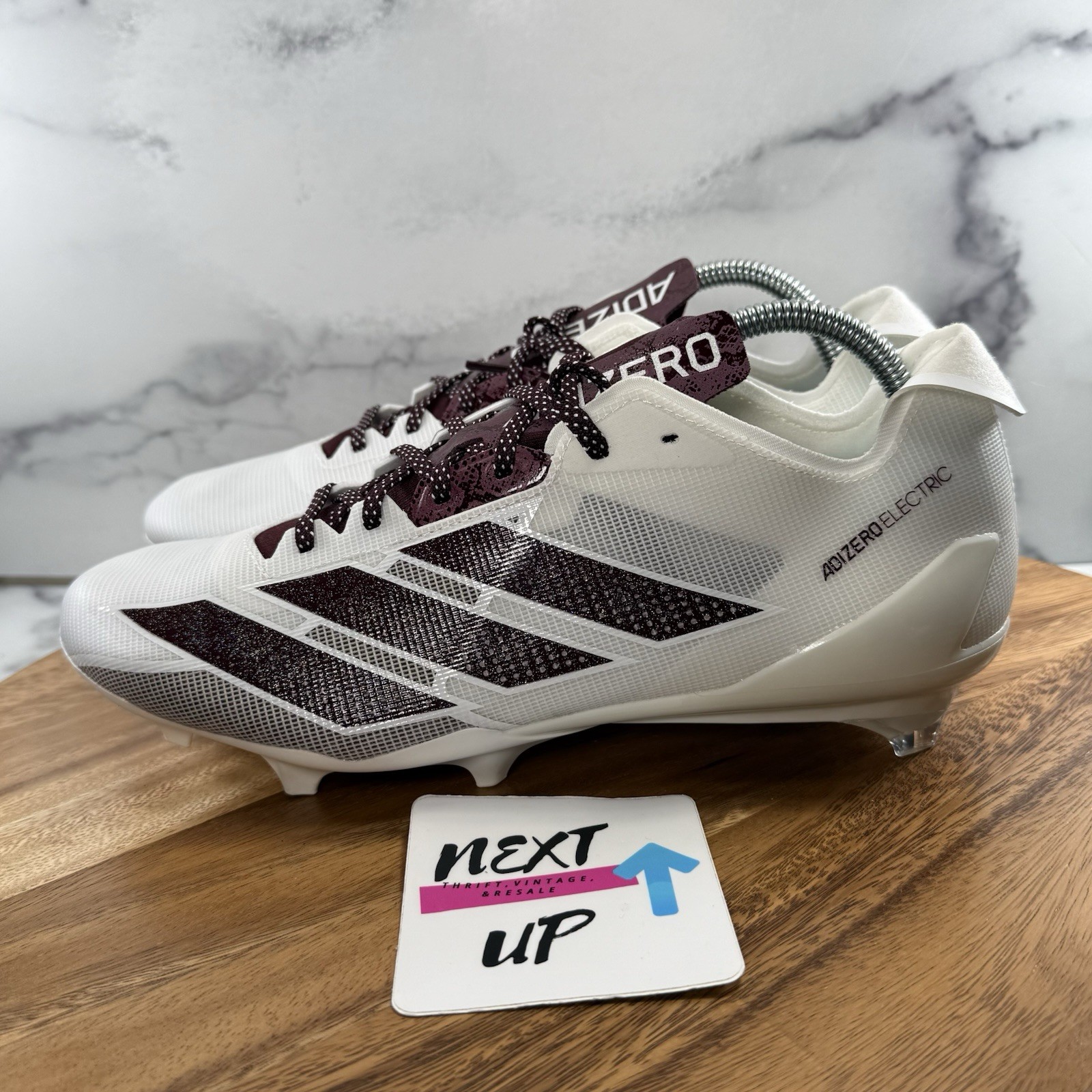adidas Adizero Electric IE6289 Football Cleats White nby Maroon MULTIPLE SIZES