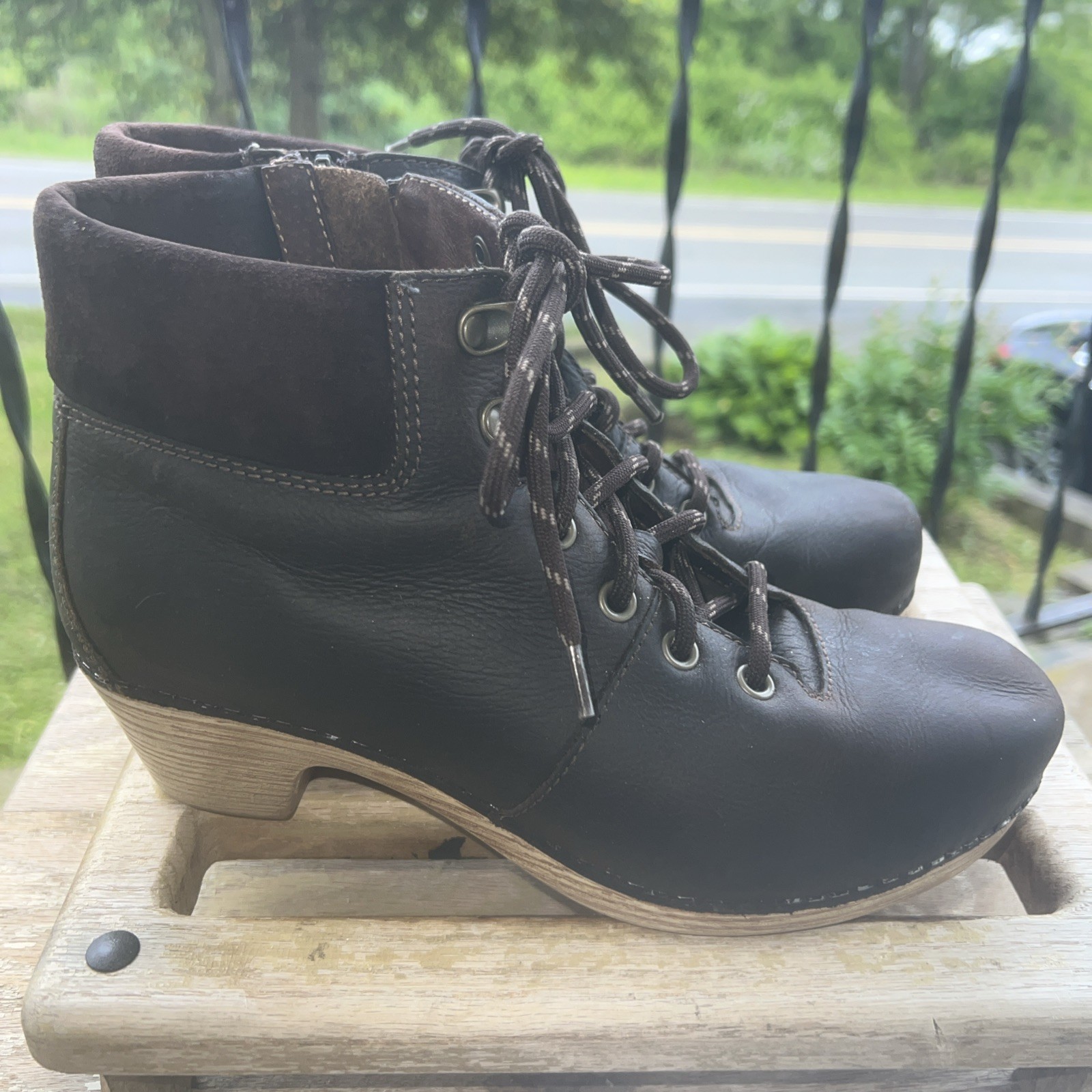 Dansko “Mikayla” Dk Brown Oiled Leather Heeled Boots Eu Size 38, USA 7