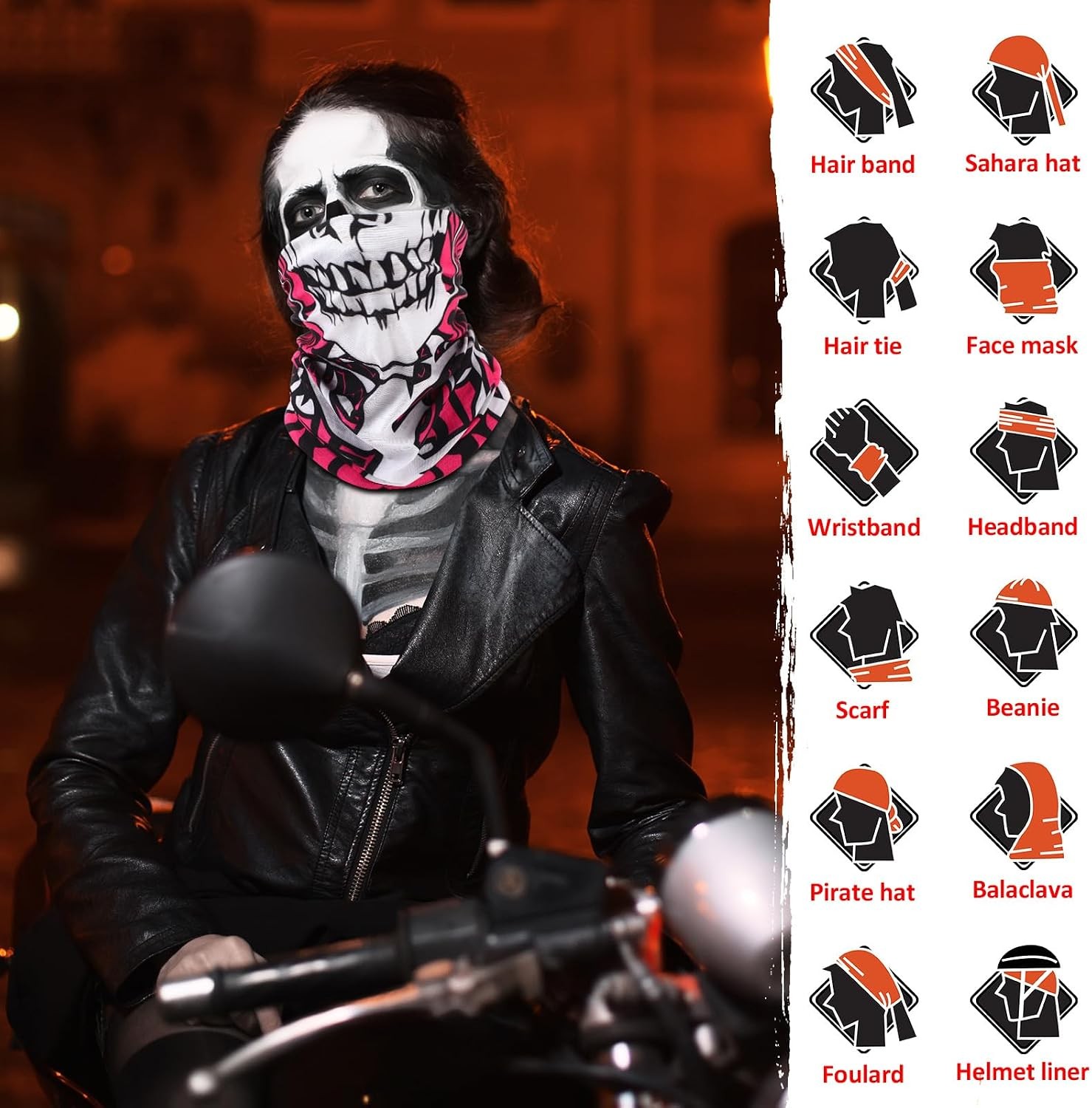 Seamless Skull Balaclava Tarpop 30 Pcs Bulk Halloween
