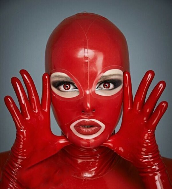 121 Latex Rubber Gummi Mask Hood customized 0.4mm catsuit cosplay latex hood