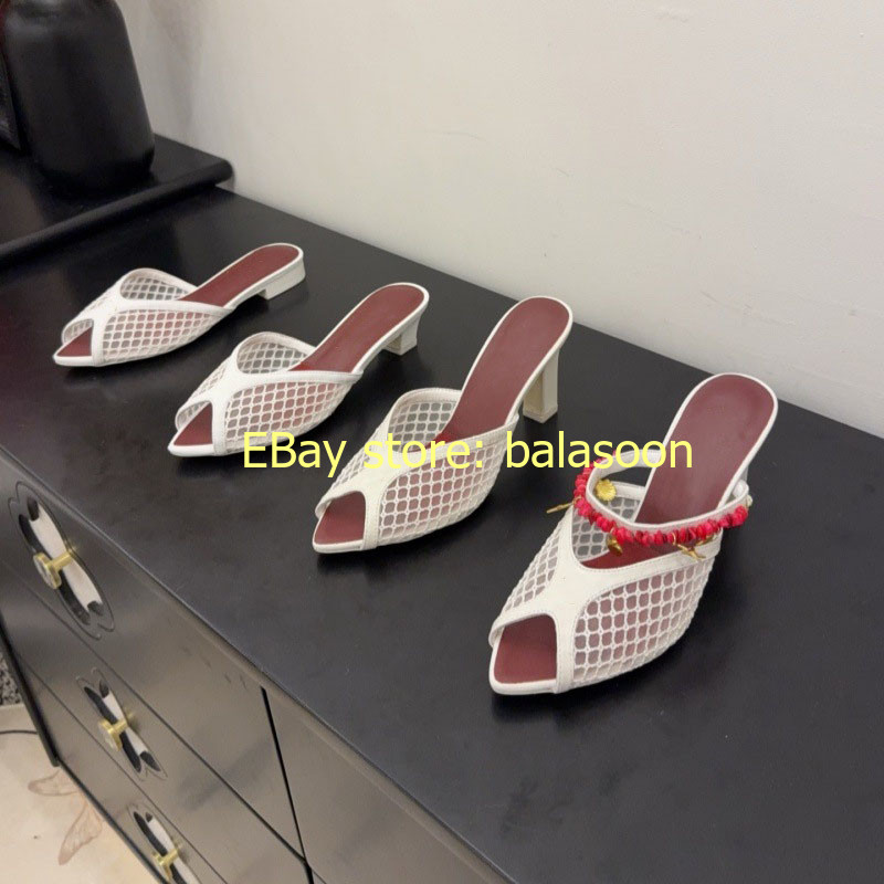 thick-heeled slippers 2026 summer hollow fishmouth high-heeled slippers 35-41