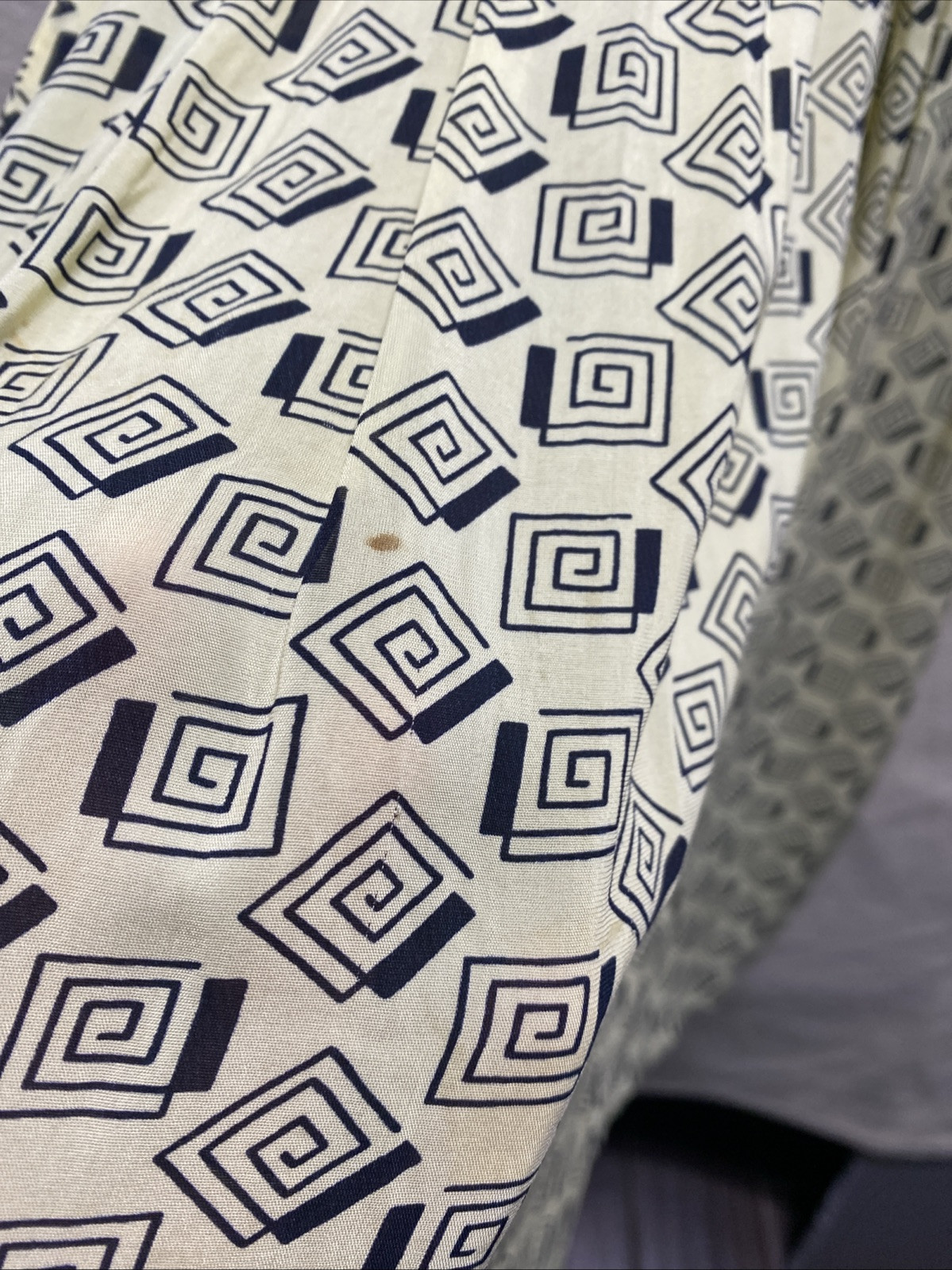 VTG 40’s GEORGIANA Geometric Print Size 14 Day Dress Zipper Snap Button *READ*