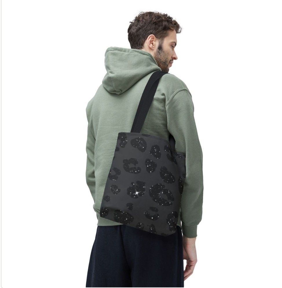 Tote Bag AOP Dark Gray Paw Print
