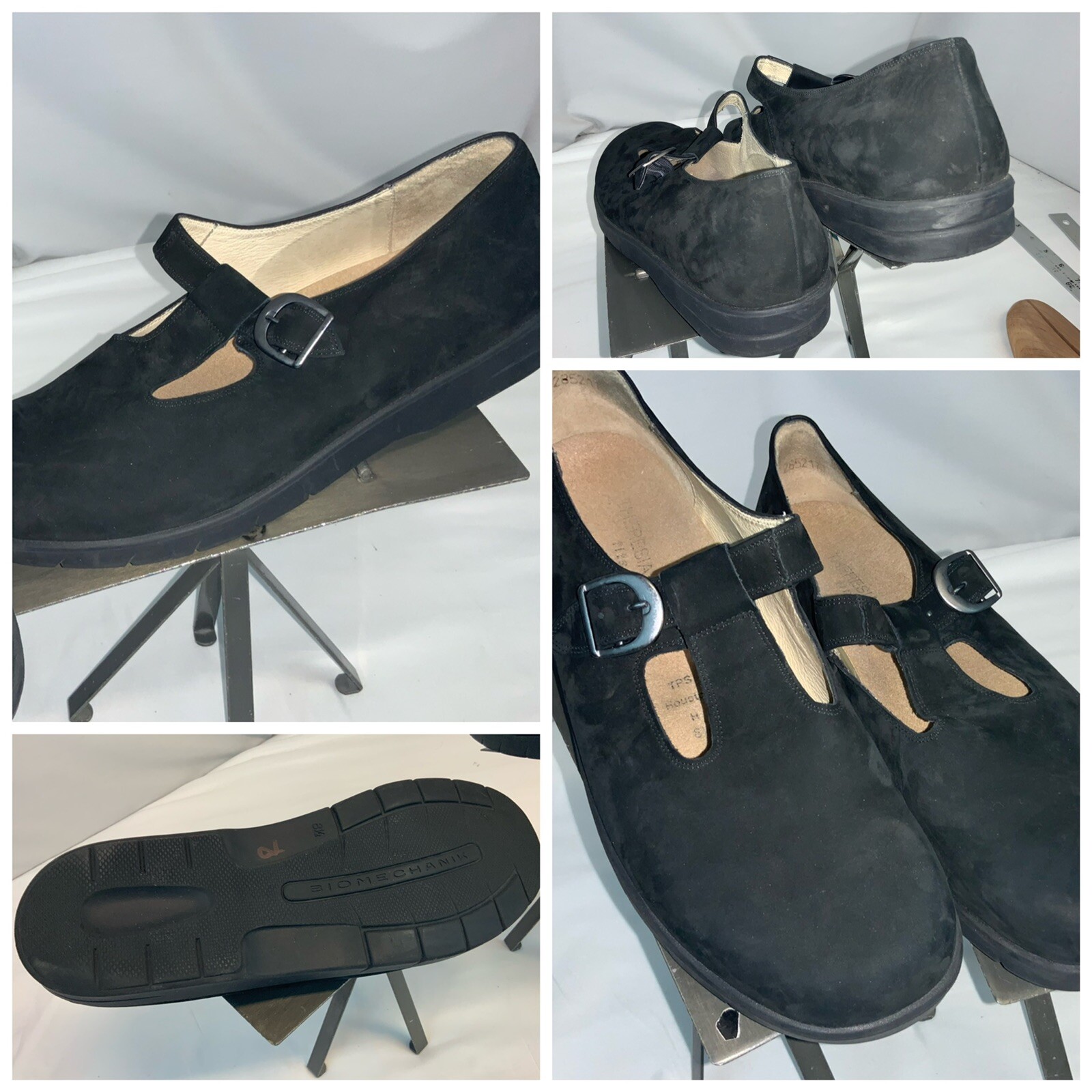 Theresia M. Sandals Shoes Sz 8.5 Women Black Leather Strap Hungaria YGI E1S-6