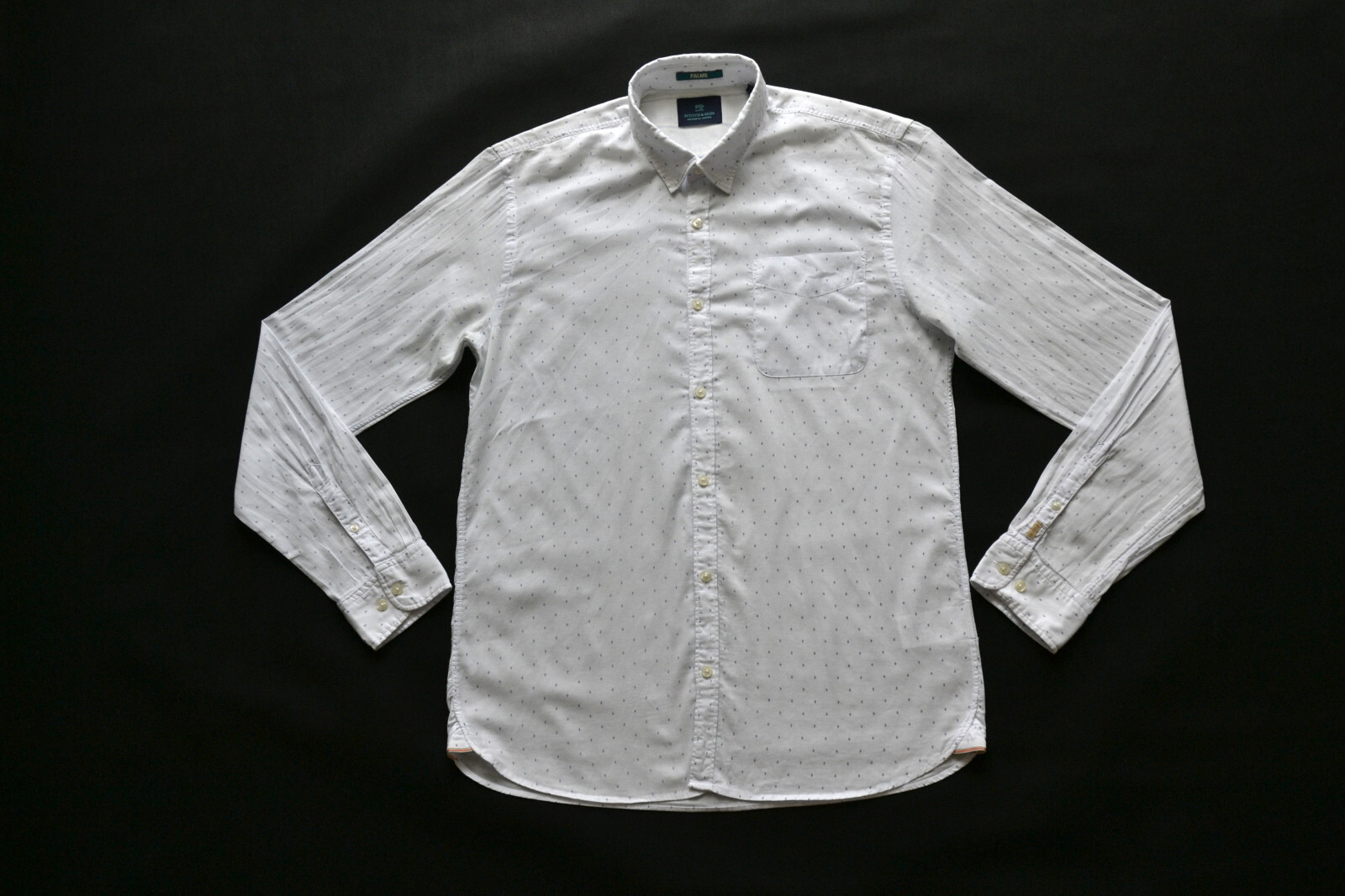 SCOTCH & SODA PALMS Men’s Summer Shirt Men’s Shirt Size L White/White Cotton
