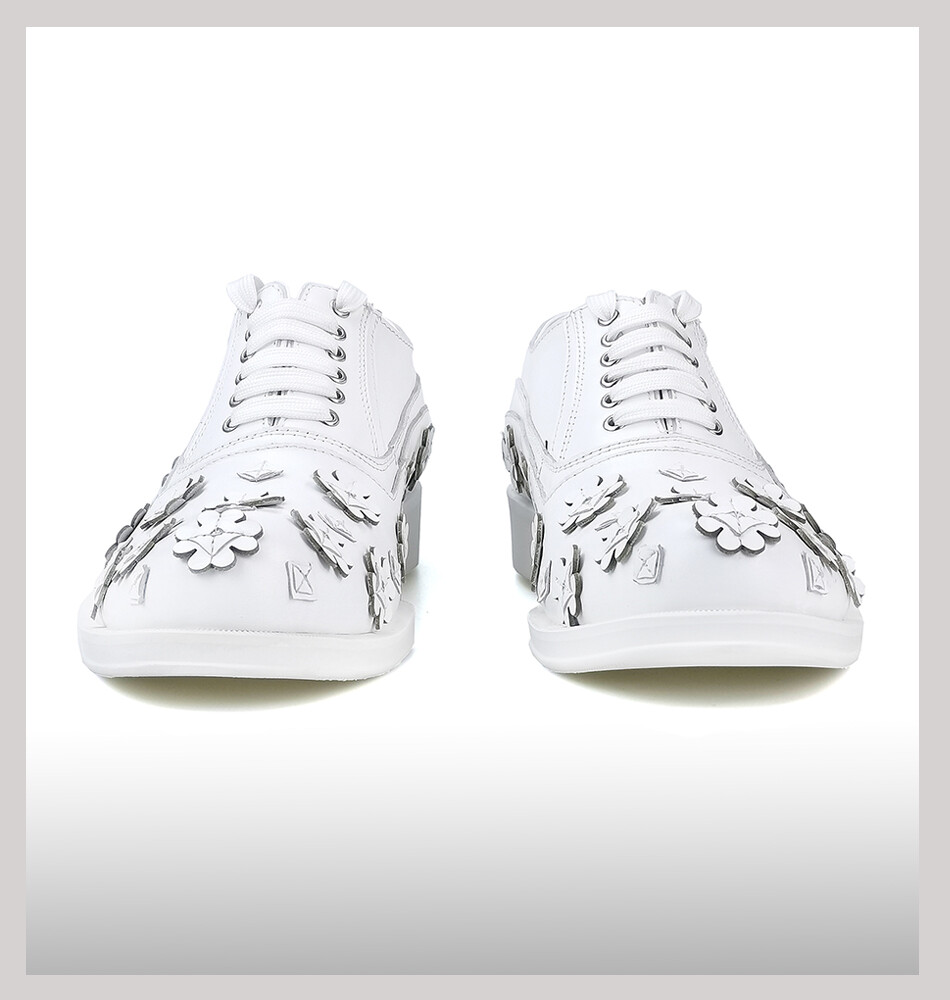 Mens Retro Oxfords Handmade Flower Dress Formal Real Leather Lace Up Party Shoes