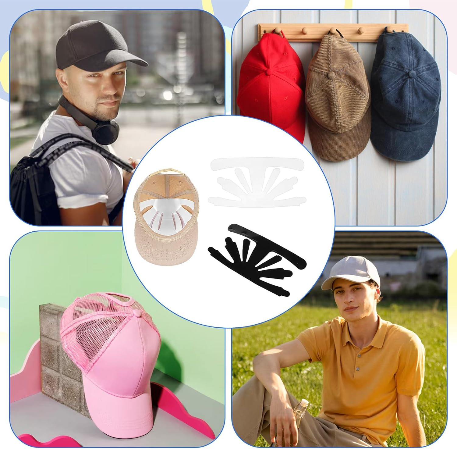 10Pcs Hat Shaper Insert, Plastic Bump Cap Inserts Baseball Cap Inserts for Shape