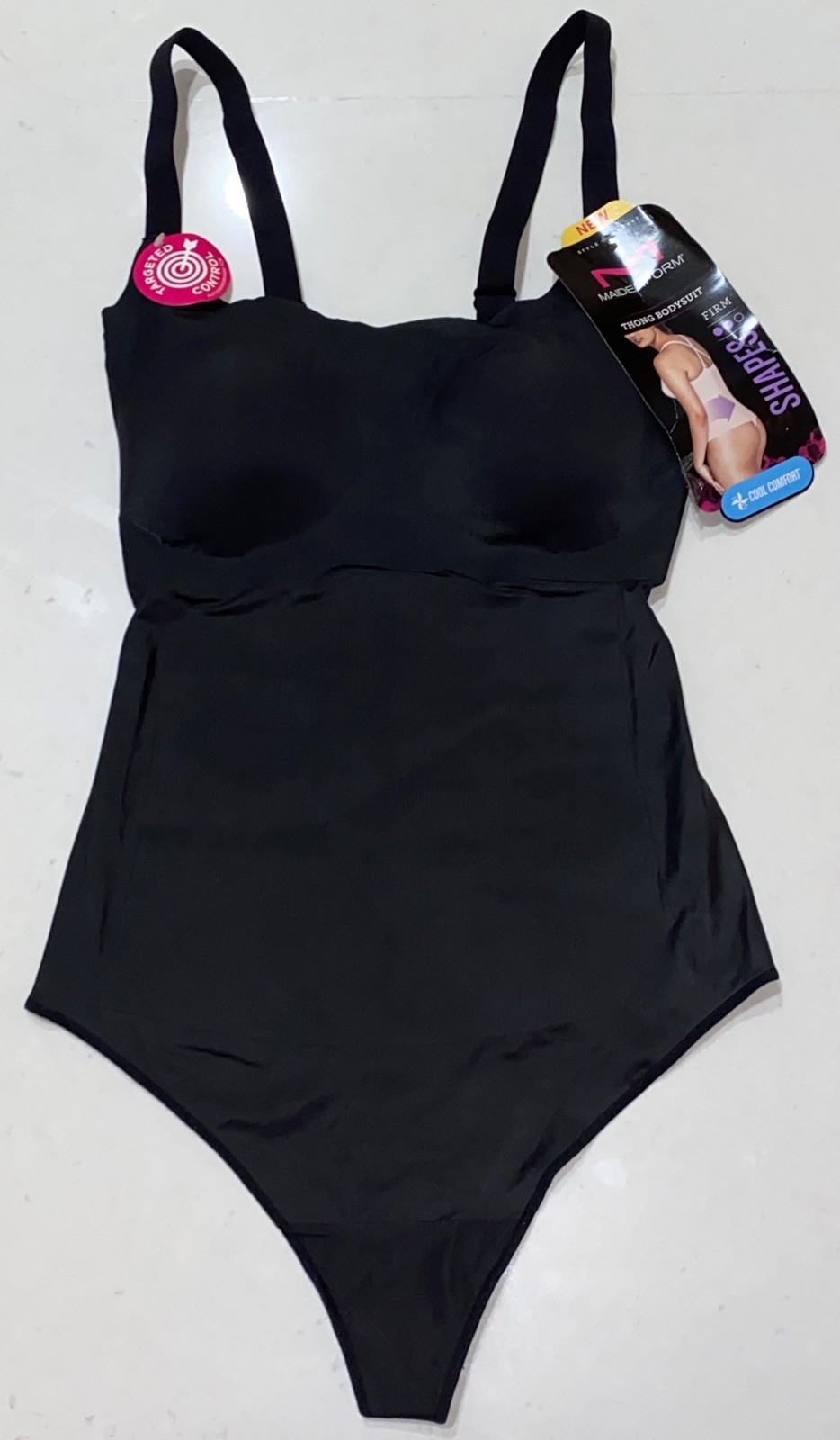 MAIDENFORM Power Players Control Black Thong Bodybriefer Women S M L XL 2XL 3XL