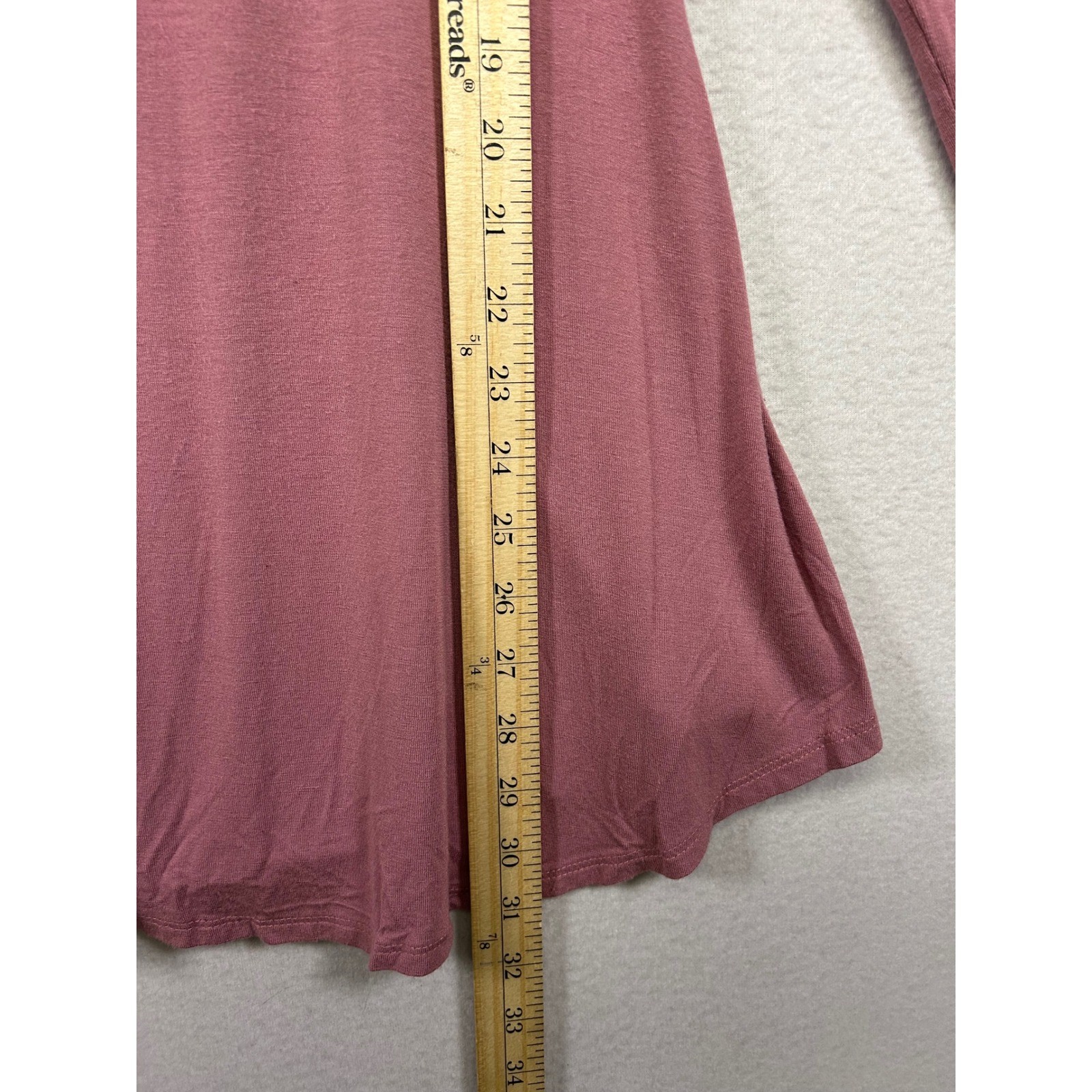 Boho Minimalist One Fashion Women S Mauve Cowl Neck Long Sleeve Flared Tunic Top