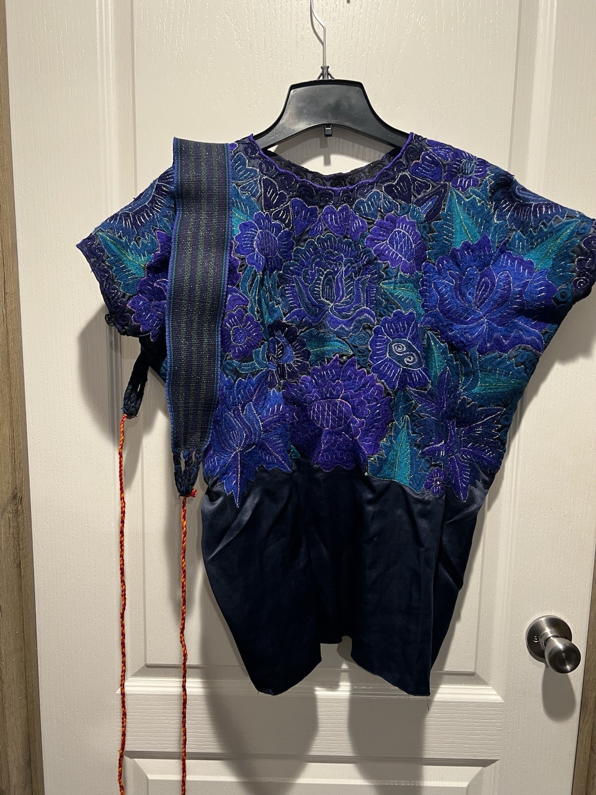 Handmade Women’s Mexican Huipil Tunic Top, Woven Cotton, Multi-Color, One Size