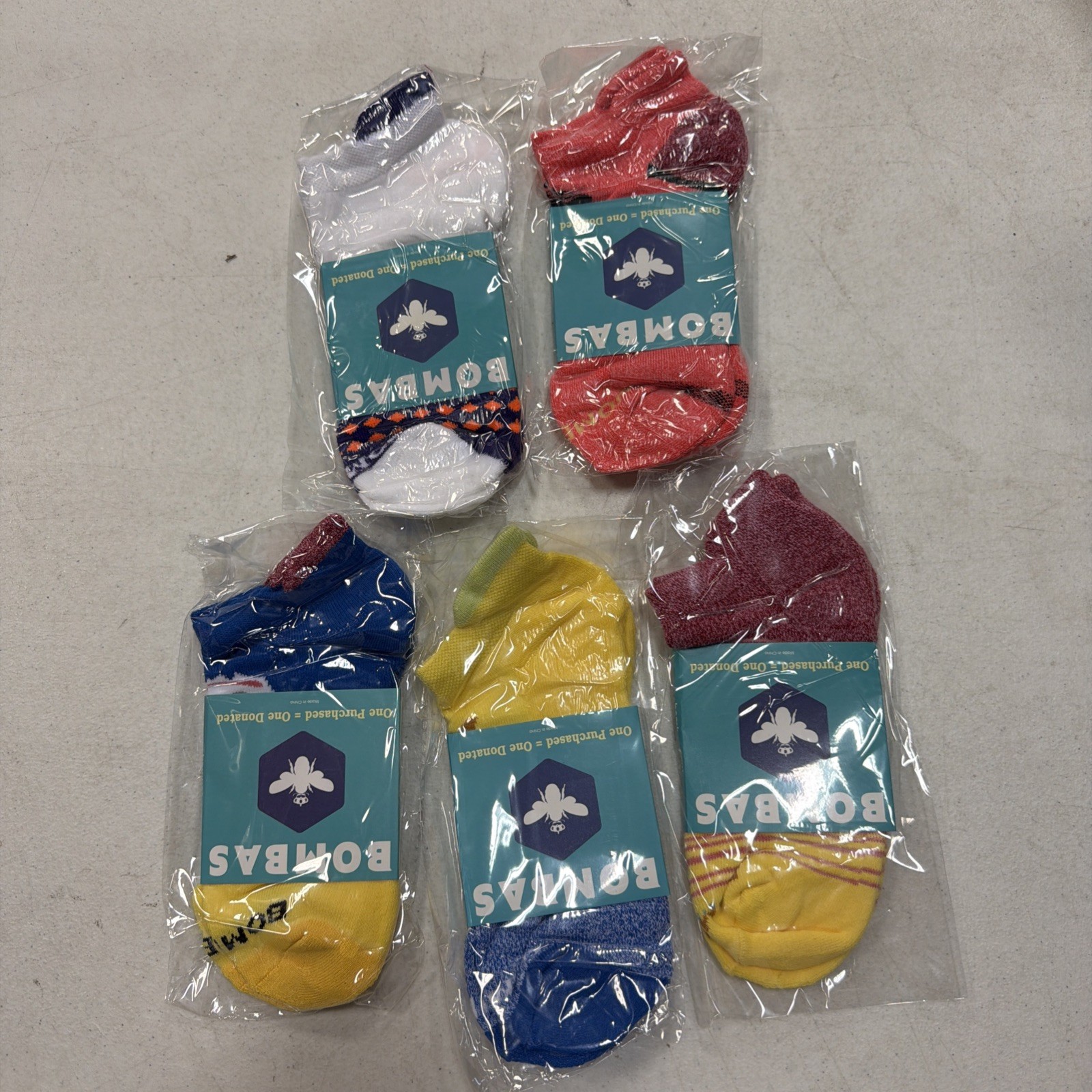 5 pairs/Set Bombas Women’s Solid Honeycomb Ankle socks – Size Medium 8-10.5