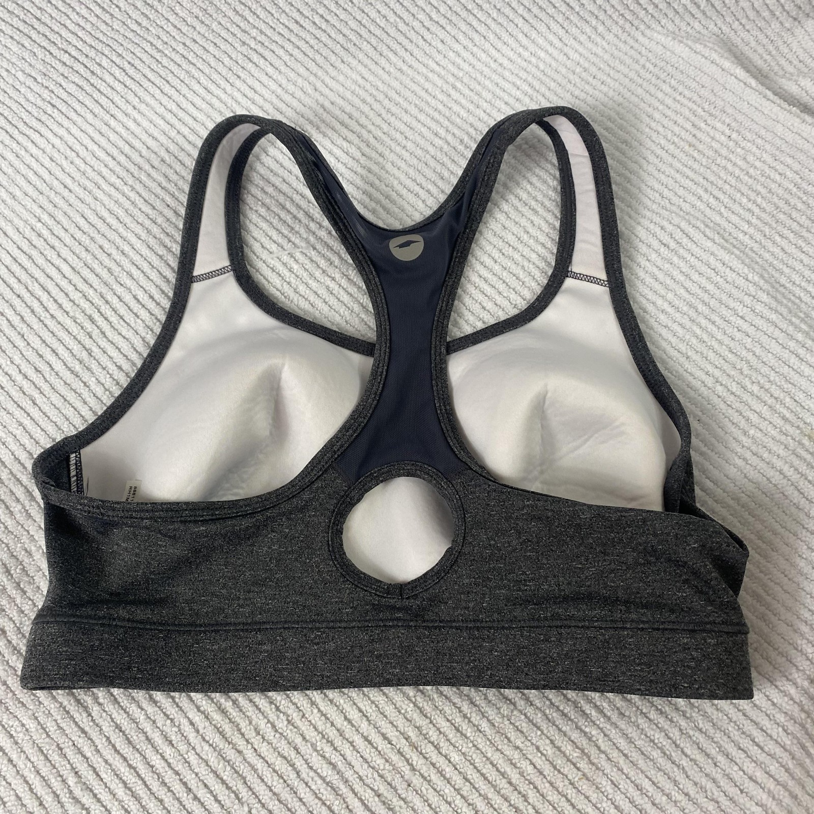 Avia Sports Bra Womens Large Gray Racerback Padded Running Training Gym
