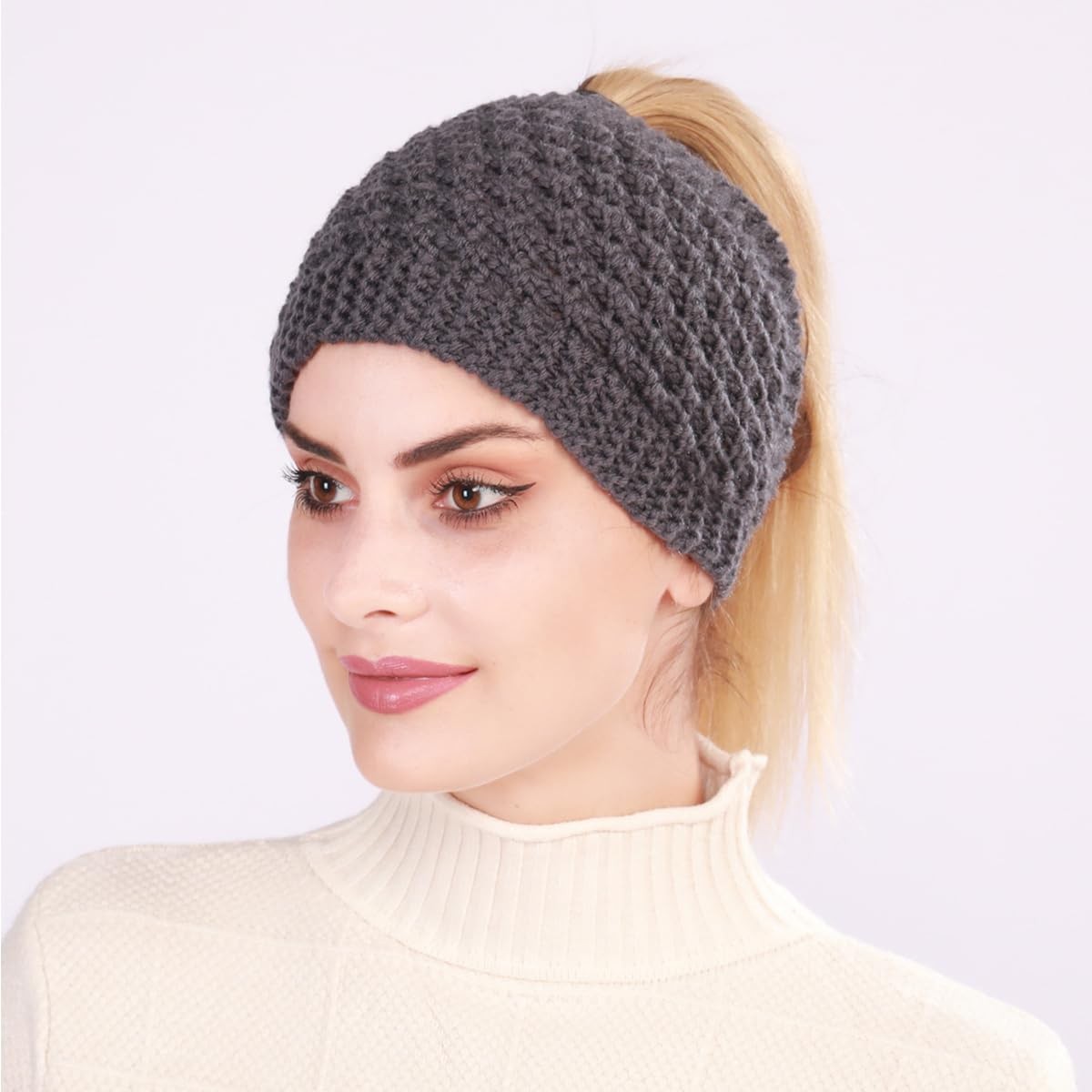 Handmade Crochet Headwrap Knit Headband Women Warmer Ear Wool Wide Turban Hairba