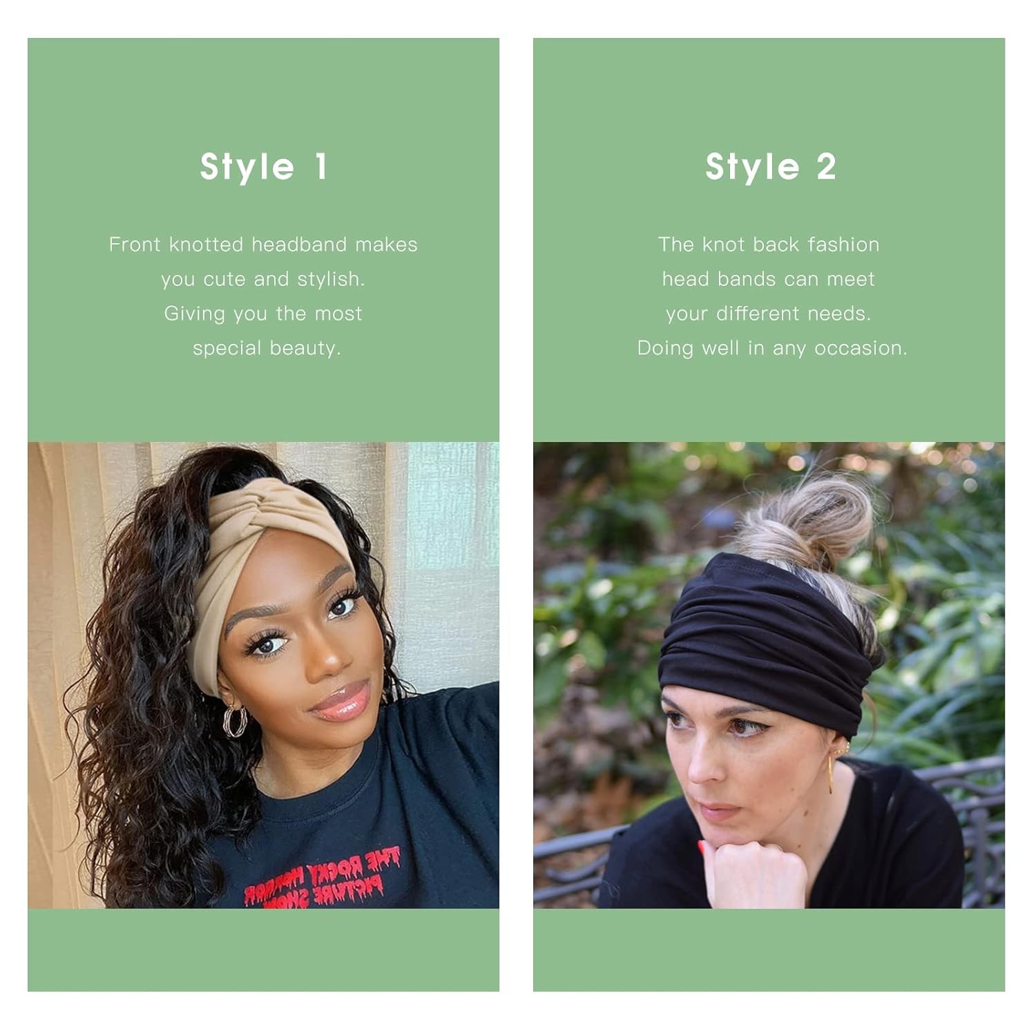 Tobeffect 7” Extra Wide Headbands for Women, Large Thick Turban Head Wrap Headb